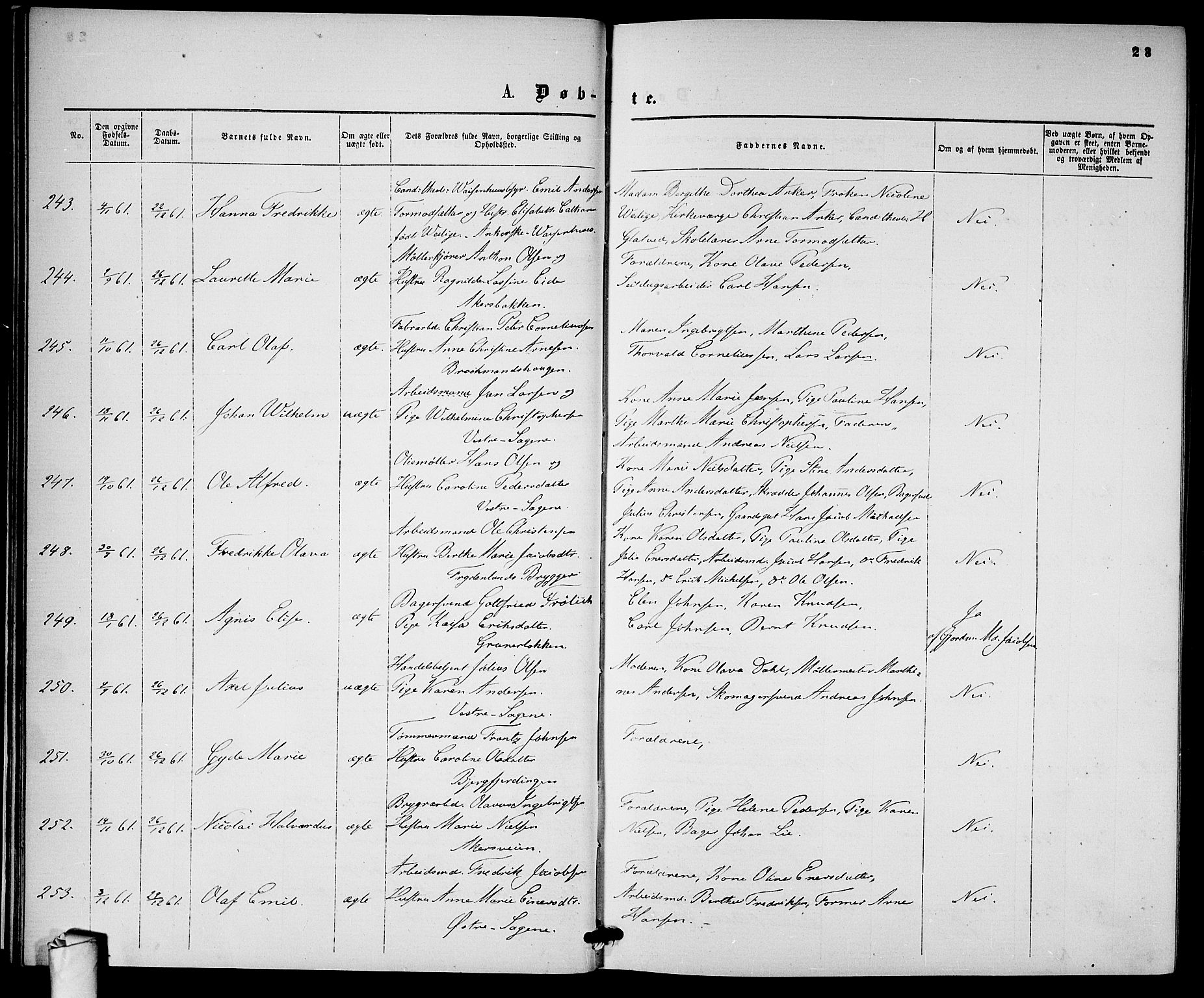 Gamle Aker prestekontor Kirkebøker, AV/SAO-A-10617a/G/L0001: Parish register (copy) no. 1, 1861-1868, p. 23