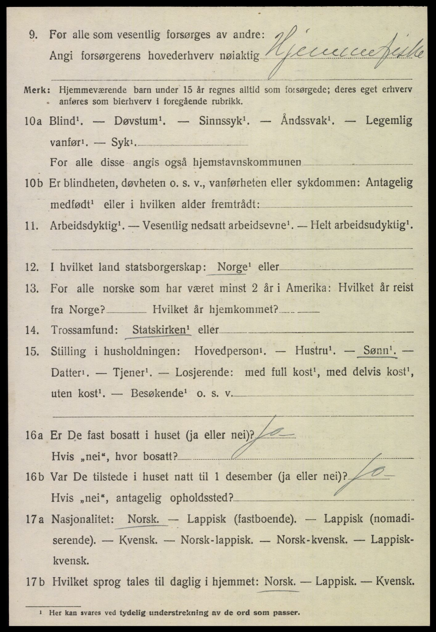 SAT, 1920 census for Sandvollan, 1920, p. 676