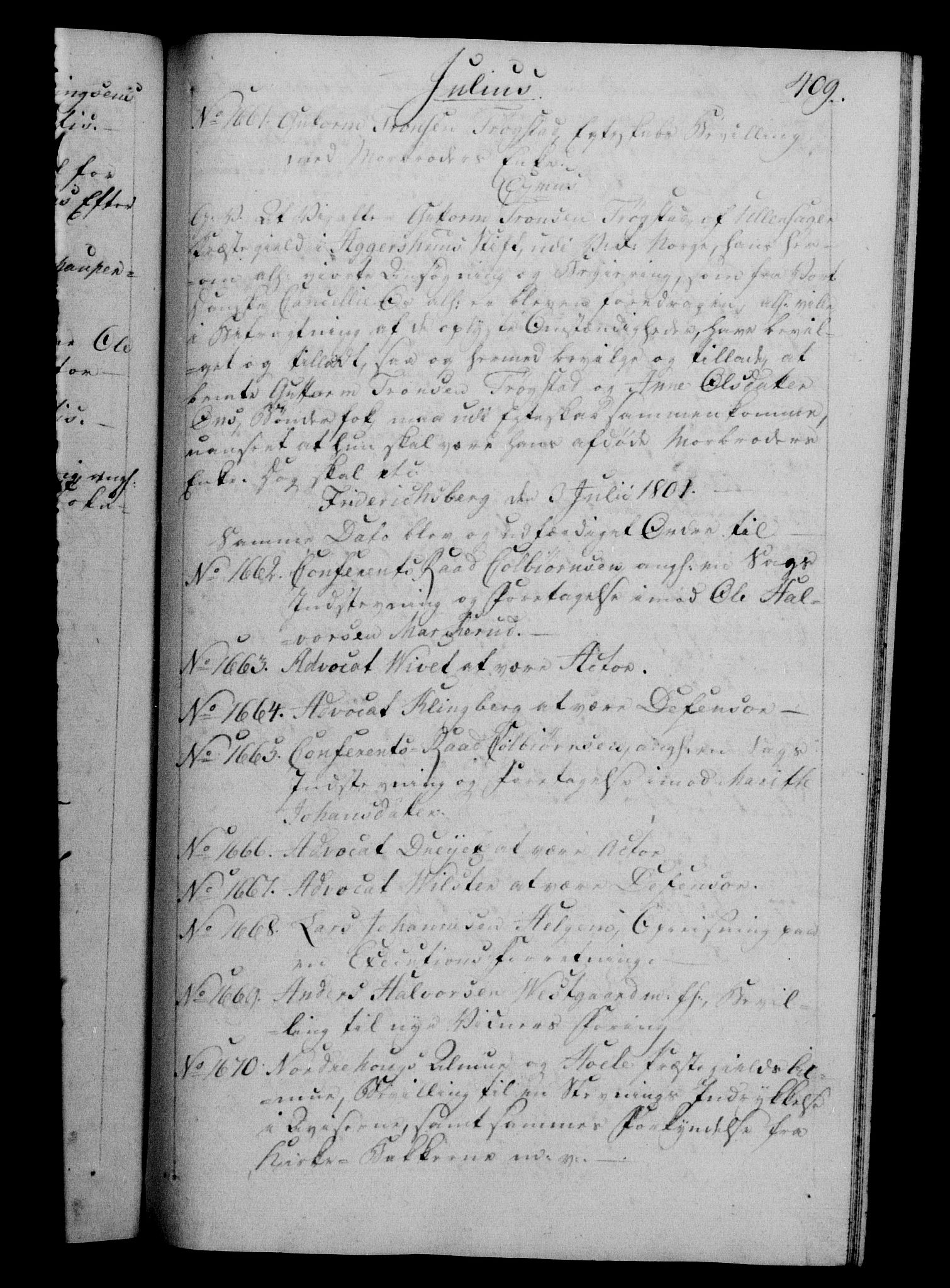 Danske Kanselli 1800-1814, RA/EA-3024/H/Hf/Hfb/Hfba/L0001: Registranter, 1800-1801, p. 409a