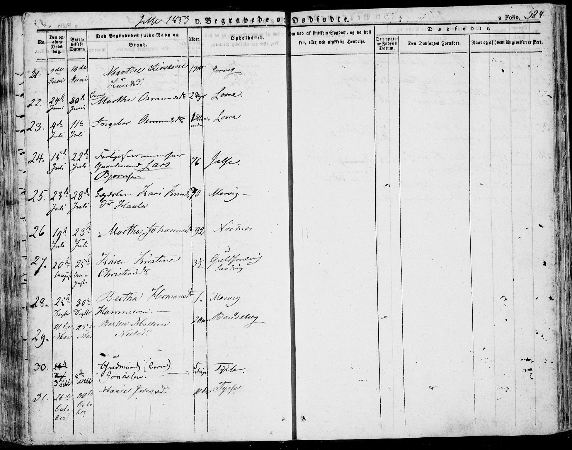 Jelsa sokneprestkontor, AV/SAST-A-101842/01/IV: Parish register (official) no. A 6.2, 1828-1853, p. 584