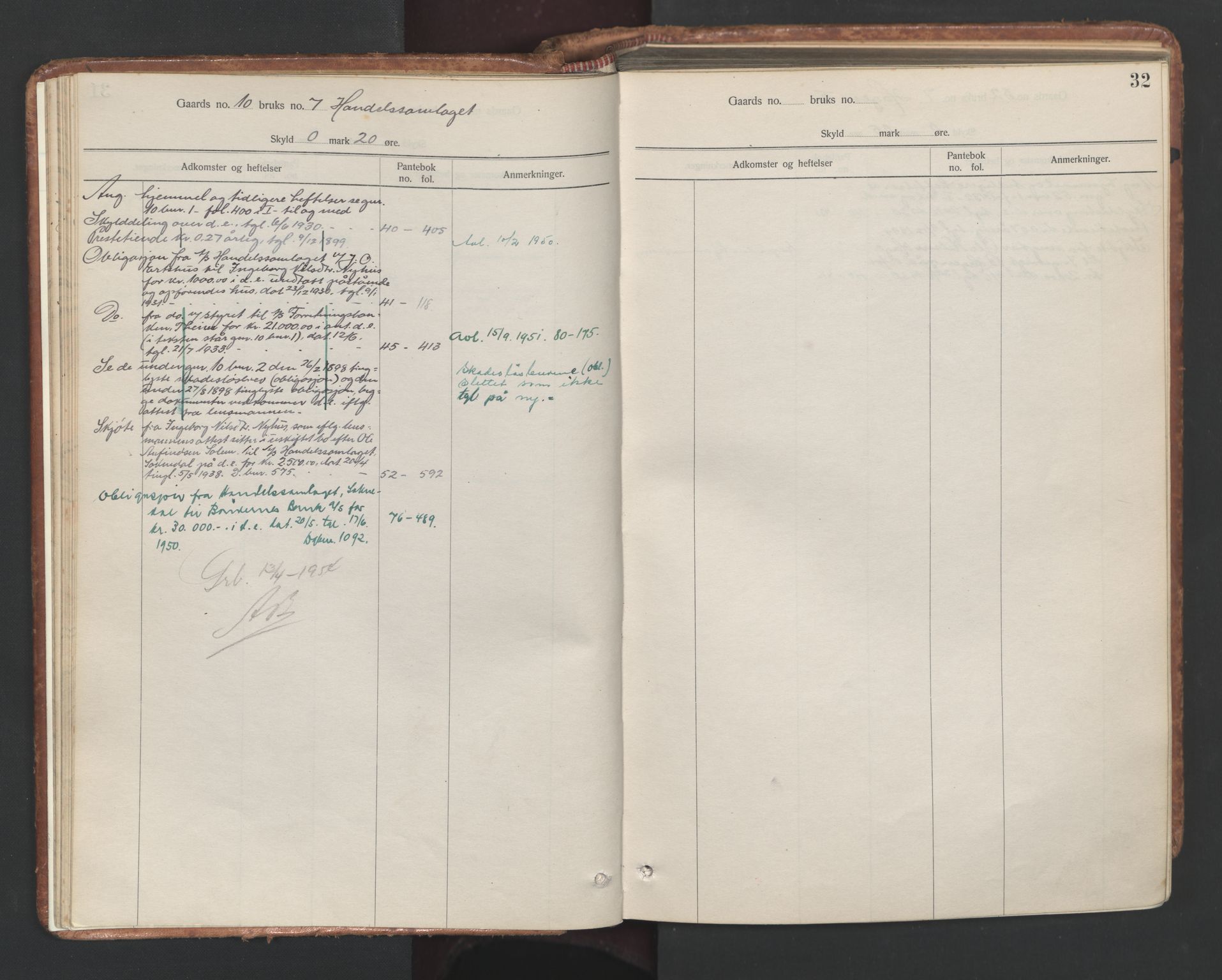 Gauldal sorenskriveri, AV/SAT-A-0014/1/2/2A/2Aa/L0025: Mortgage register no. 24, p. 32