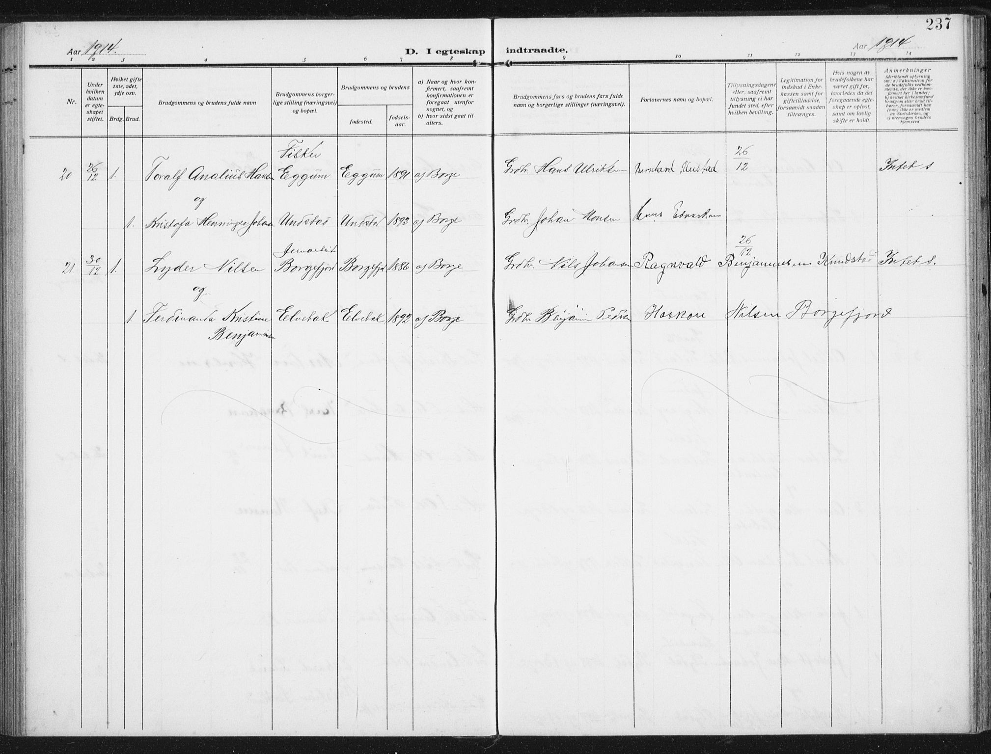 Ministerialprotokoller, klokkerbøker og fødselsregistre - Nordland, SAT/A-1459/880/L1135: Parish register (official) no. 880A09, 1908-1919, p. 237