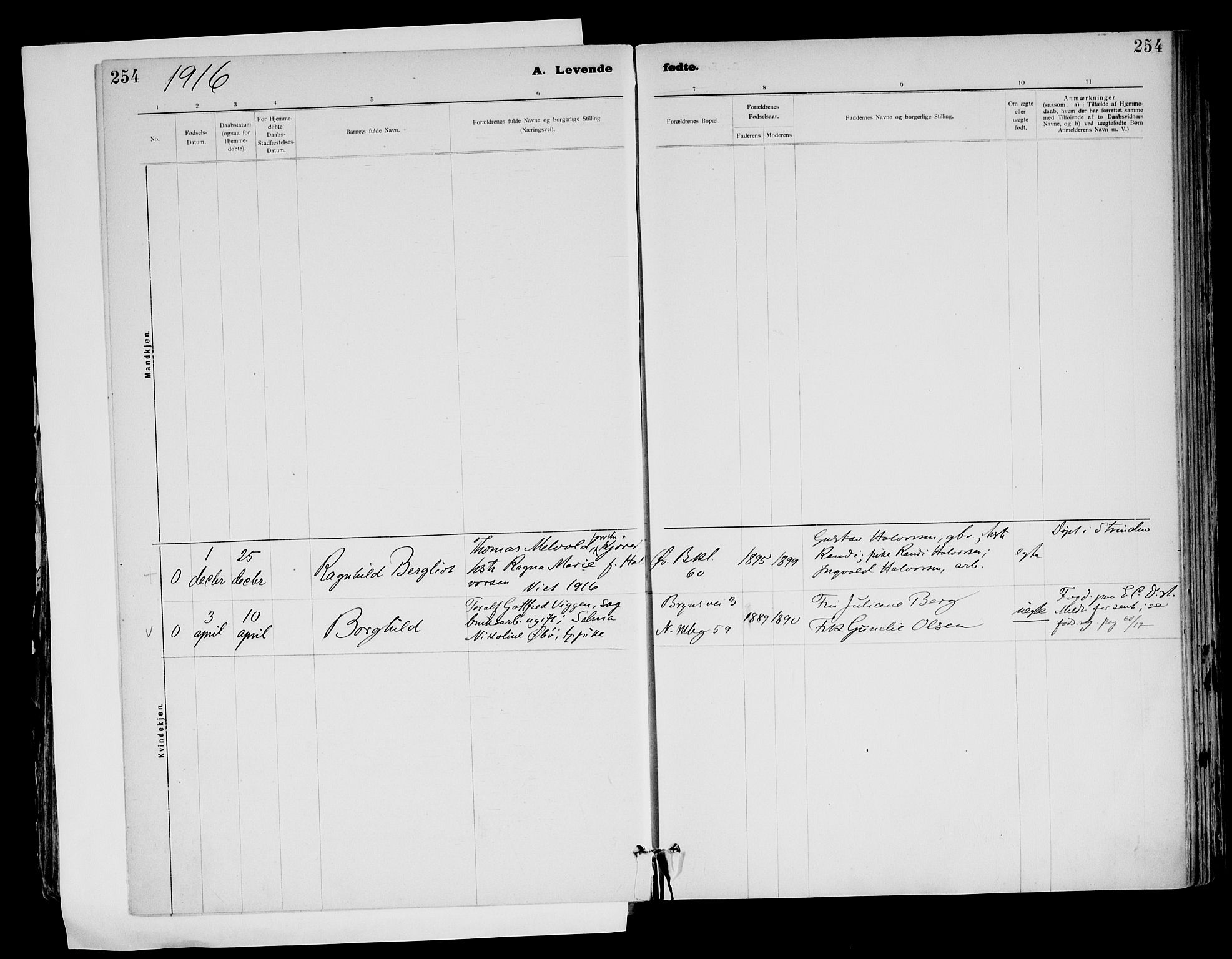 Ministerialprotokoller, klokkerbøker og fødselsregistre - Sør-Trøndelag, AV/SAT-A-1456/604/L0203: Parish register (official) no. 604A23, 1908-1916, p. 254