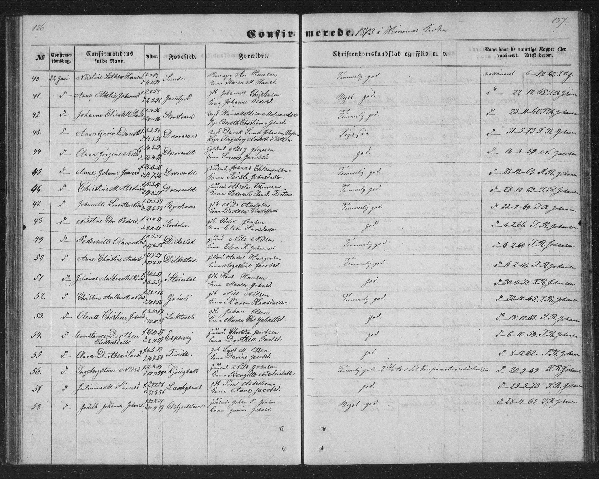 Ministerialprotokoller, klokkerbøker og fødselsregistre - Nordland, AV/SAT-A-1459/825/L0366: Parish register (copy) no. 825C03, 1858-1884, p. 126-127