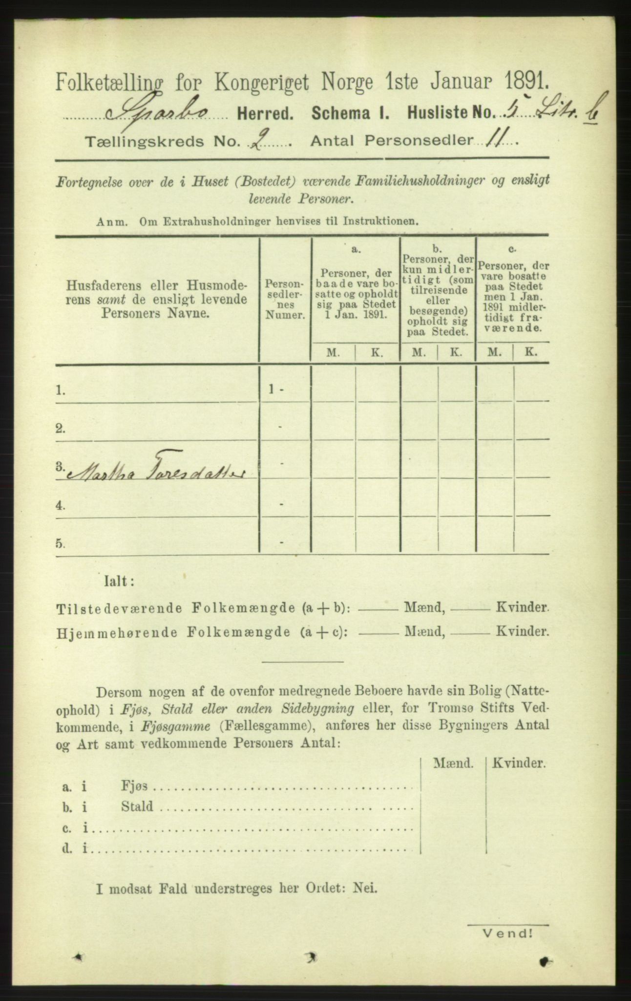 RA, 1891 census for 1731 Sparbu, 1891, p. 650