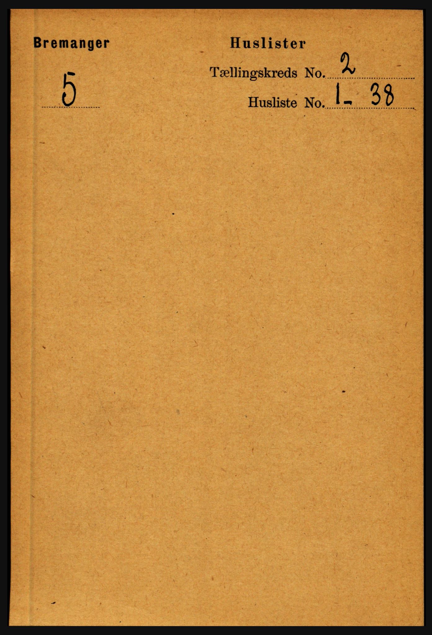 RA, 1891 census for 1438 Bremanger, 1891, p. 611