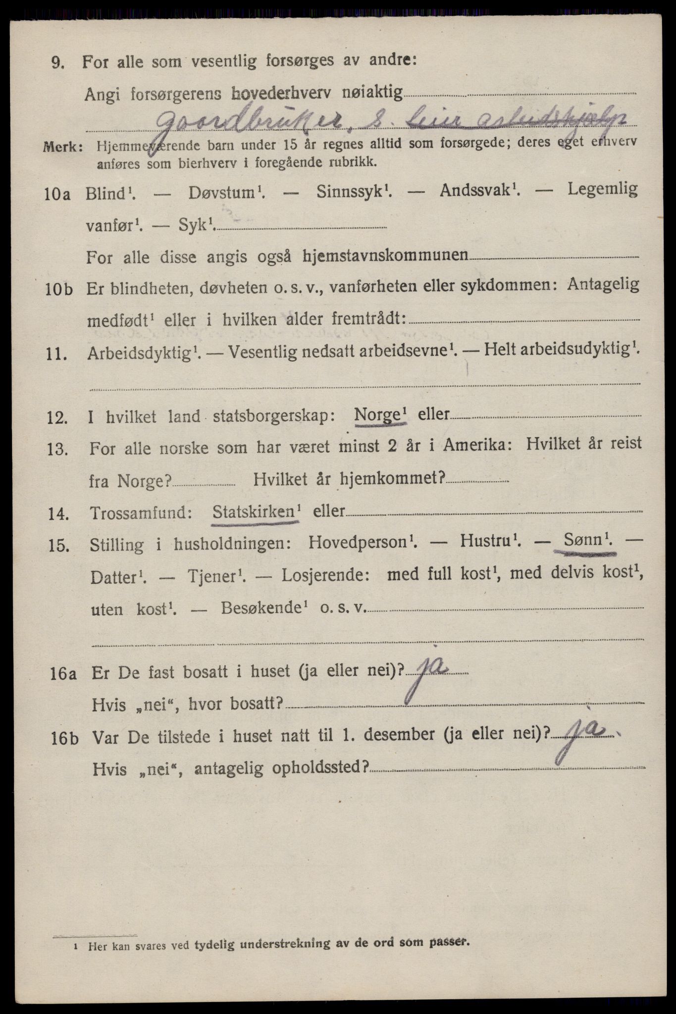 SAST, 1920 census for Varhaug, 1920, p. 2950