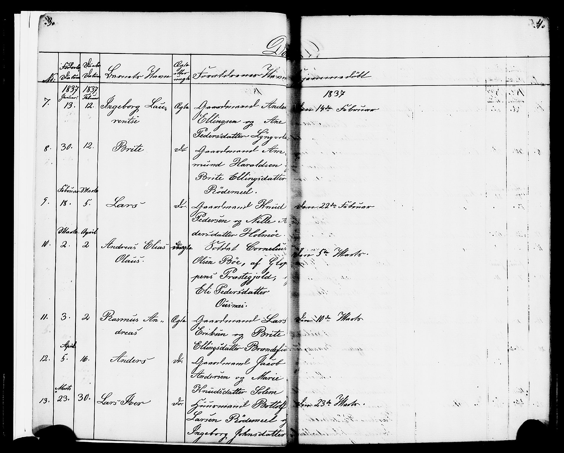 Hornindal sokneprestembete, AV/SAB-A-82401/H/Haa/Haaa/L0001: Parish register (official) no. A 1, 1837-1866, p. 2-3