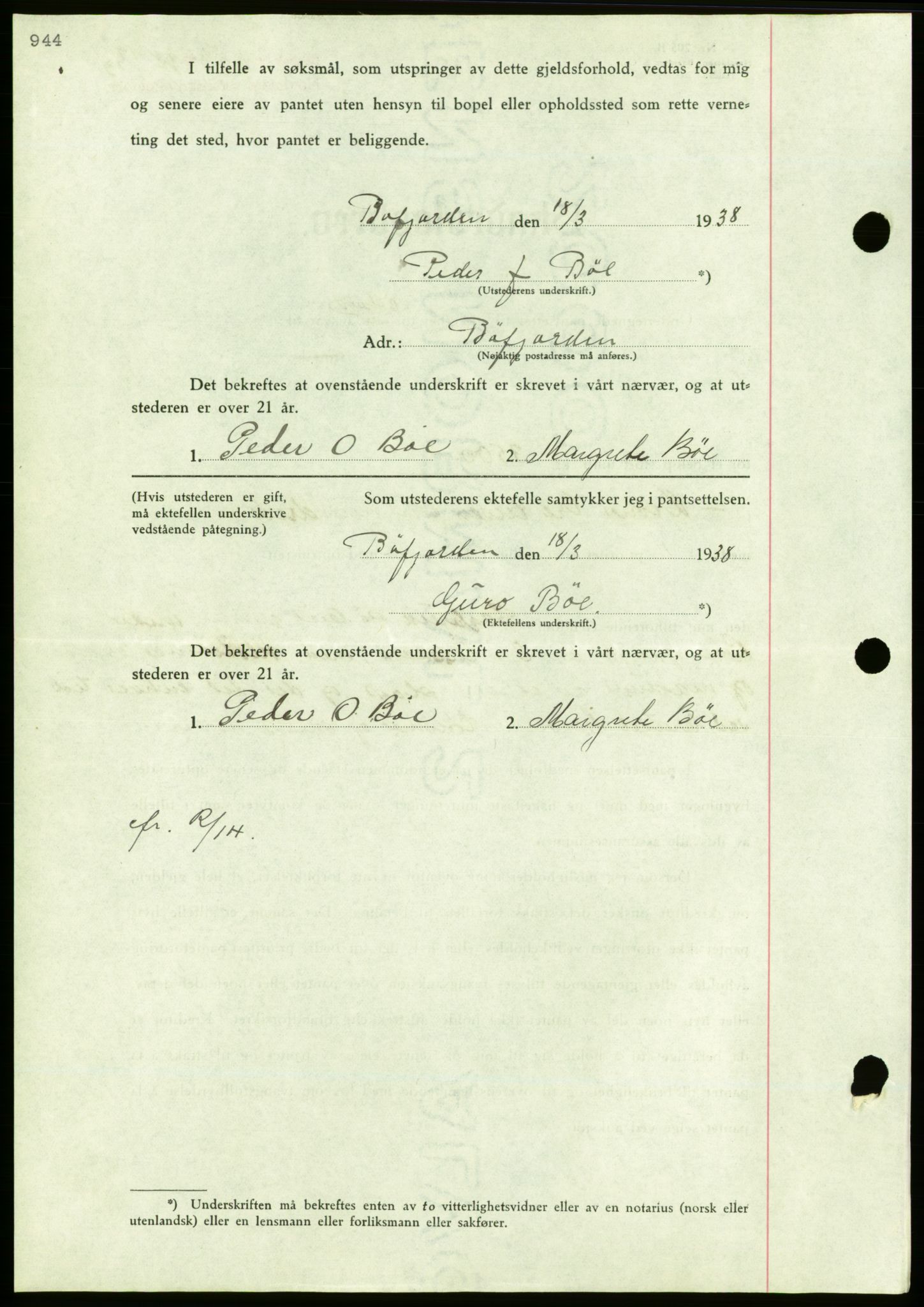 Nordmøre sorenskriveri, AV/SAT-A-4132/1/2/2Ca/L0092: Mortgage book no. B82, 1937-1938, Diary no: : 653/1938