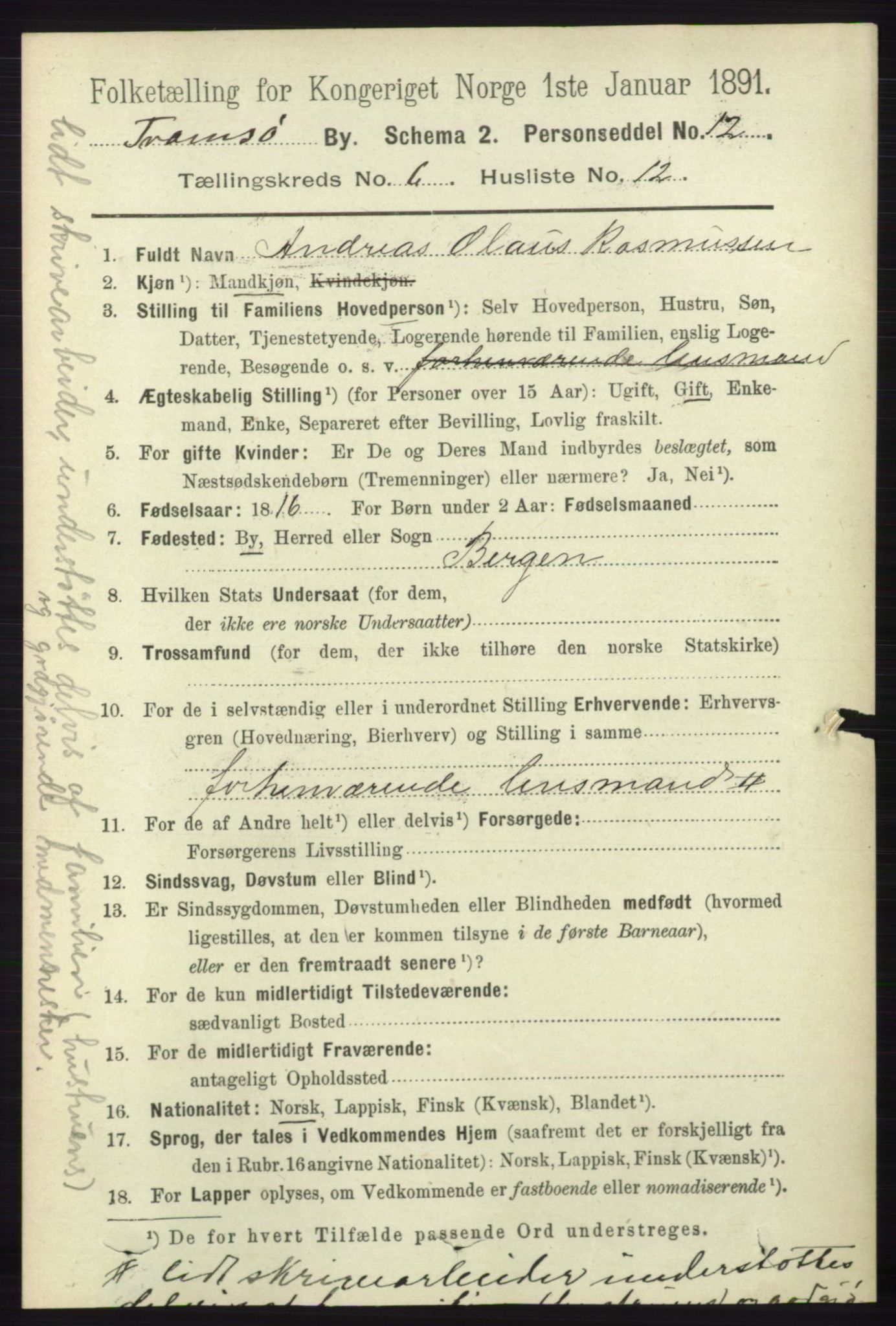 RA, 1891 census for 1902 Tromsø, 1891, p. 5690