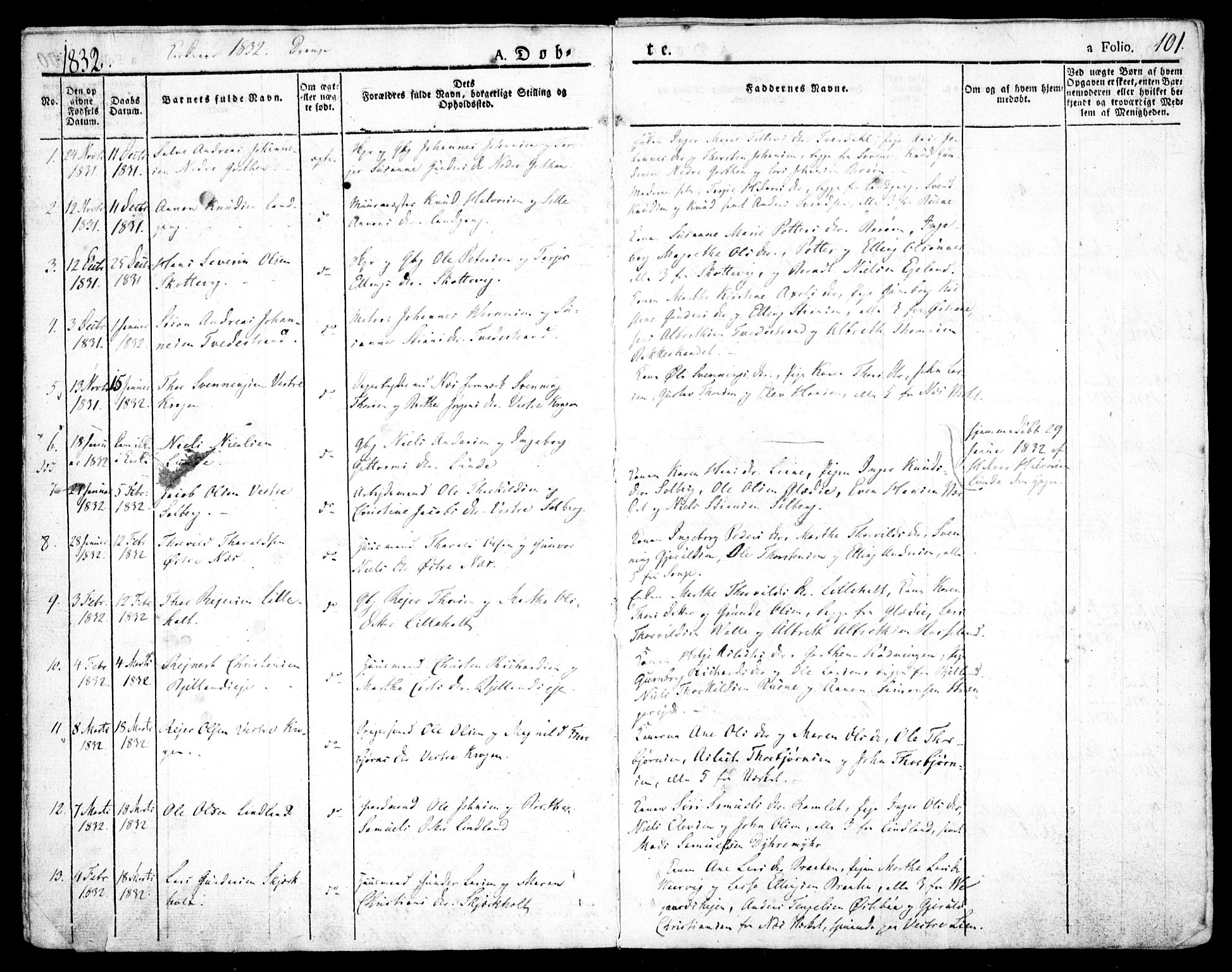 Holt sokneprestkontor, AV/SAK-1111-0021/F/Fa/L0006: Parish register (official) no. A 6, 1820-1835, p. 101