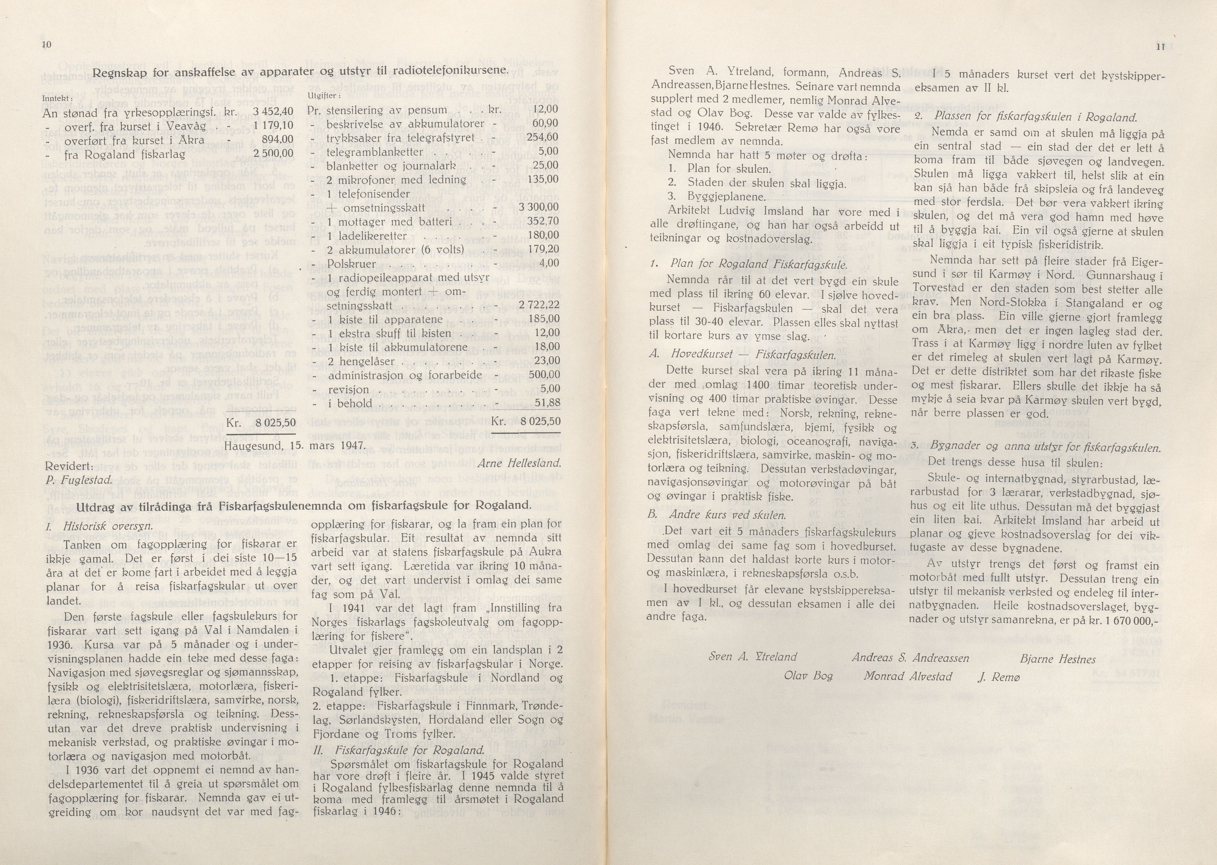 Rogaland fylkeskommune - Fylkesrådmannen , IKAR/A-900/A/Aa/Aaa/L0066: Møtebok , 1947, p. 10-11