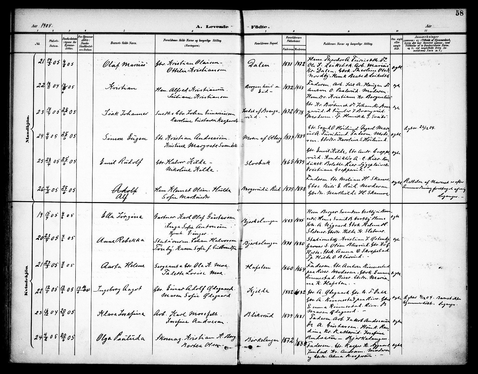 Høland prestekontor Kirkebøker, AV/SAO-A-10346a/F/Fa/L0015: Parish register (official) no. I 15, 1897-1912, p. 58