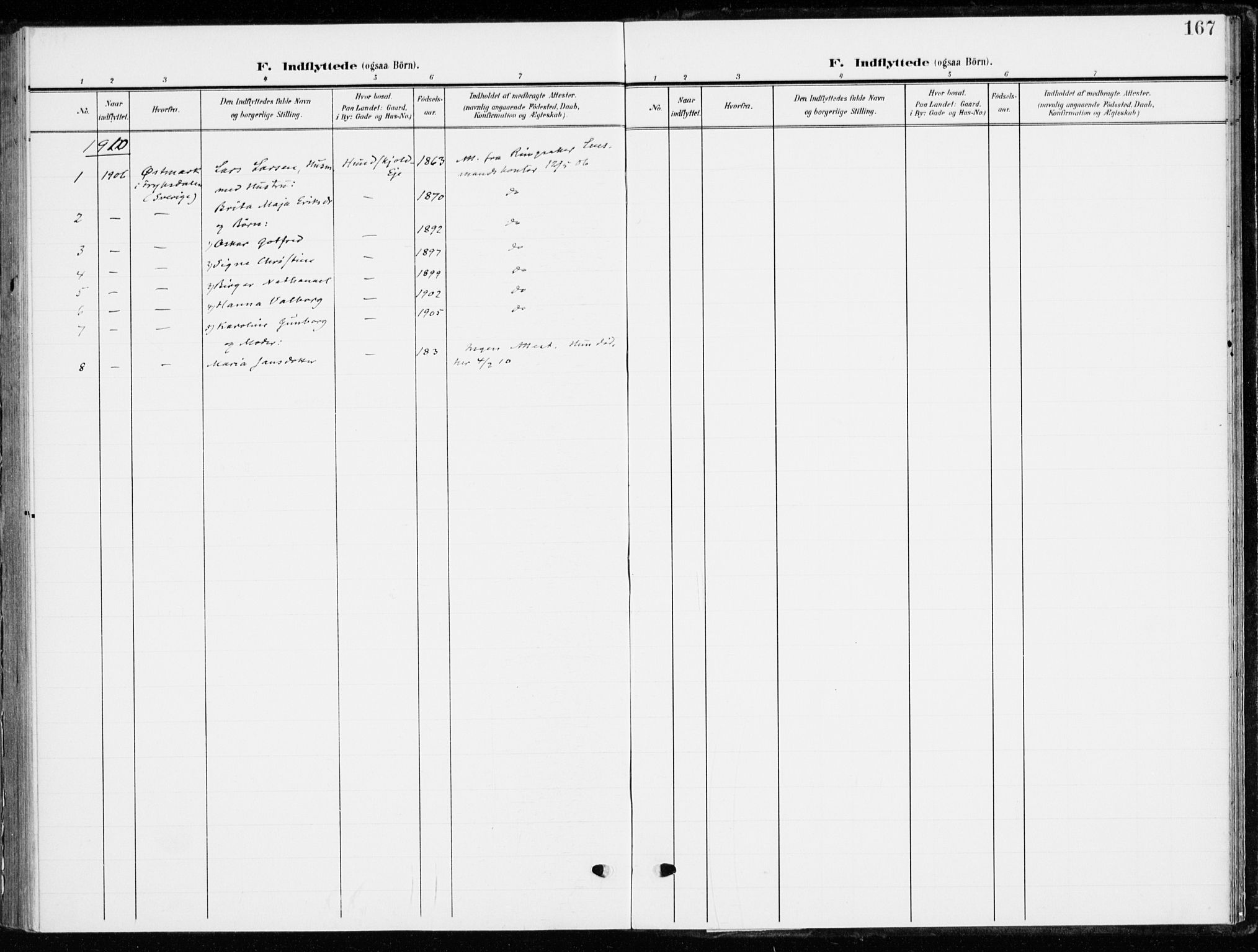 Ringsaker prestekontor, SAH/PREST-014/K/Ka/L0021: Parish register (official) no. 21, 1905-1920, p. 167