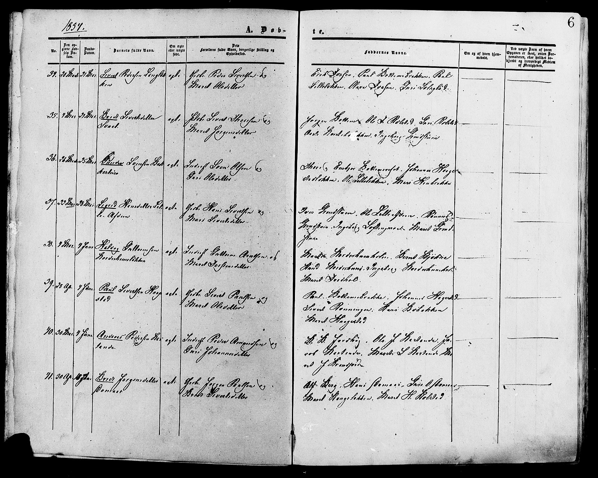 Lesja prestekontor, AV/SAH-PREST-068/H/Ha/Haa/L0008: Parish register (official) no. 8, 1854-1880, p. 6