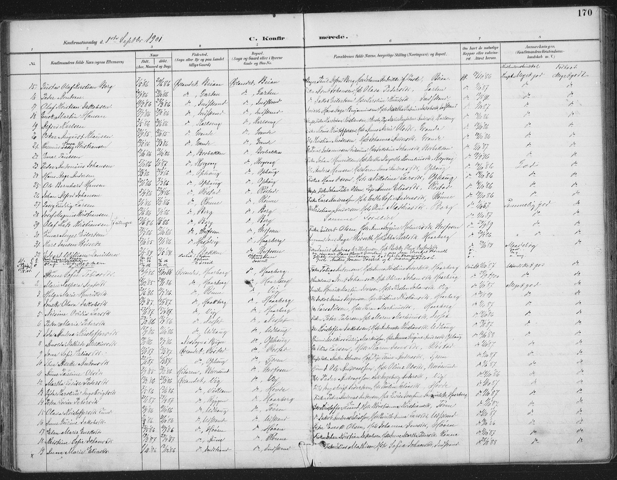 Ministerialprotokoller, klokkerbøker og fødselsregistre - Sør-Trøndelag, SAT/A-1456/659/L0743: Parish register (official) no. 659A13, 1893-1910, p. 170