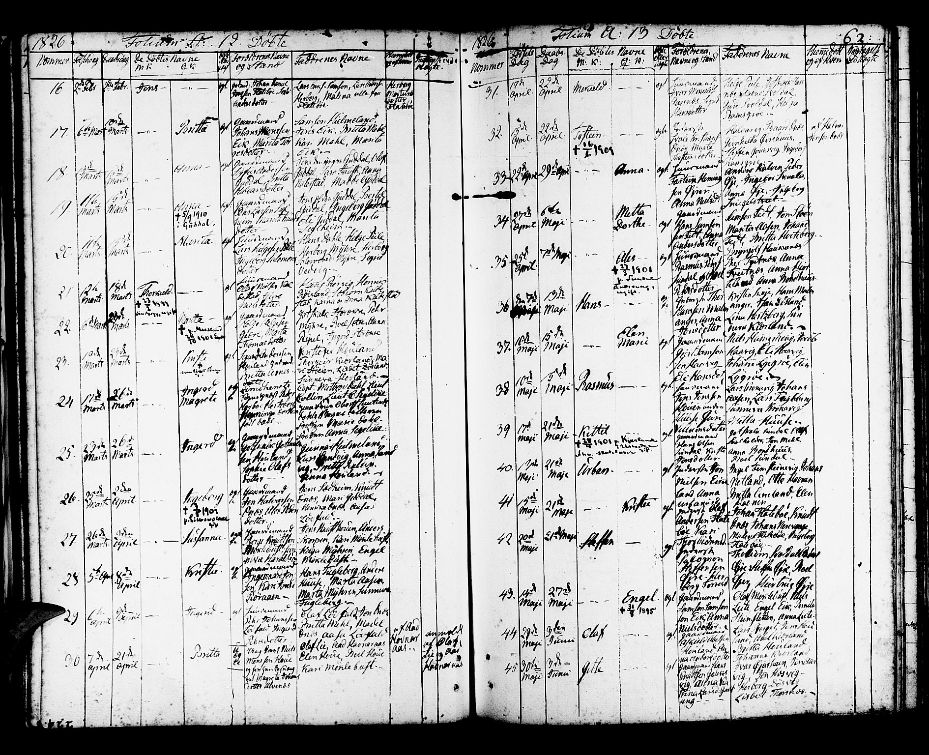Kvinnherad sokneprestembete, SAB/A-76401/H/Haa: Parish register (official) no. A 5, 1811-1835, p. 62