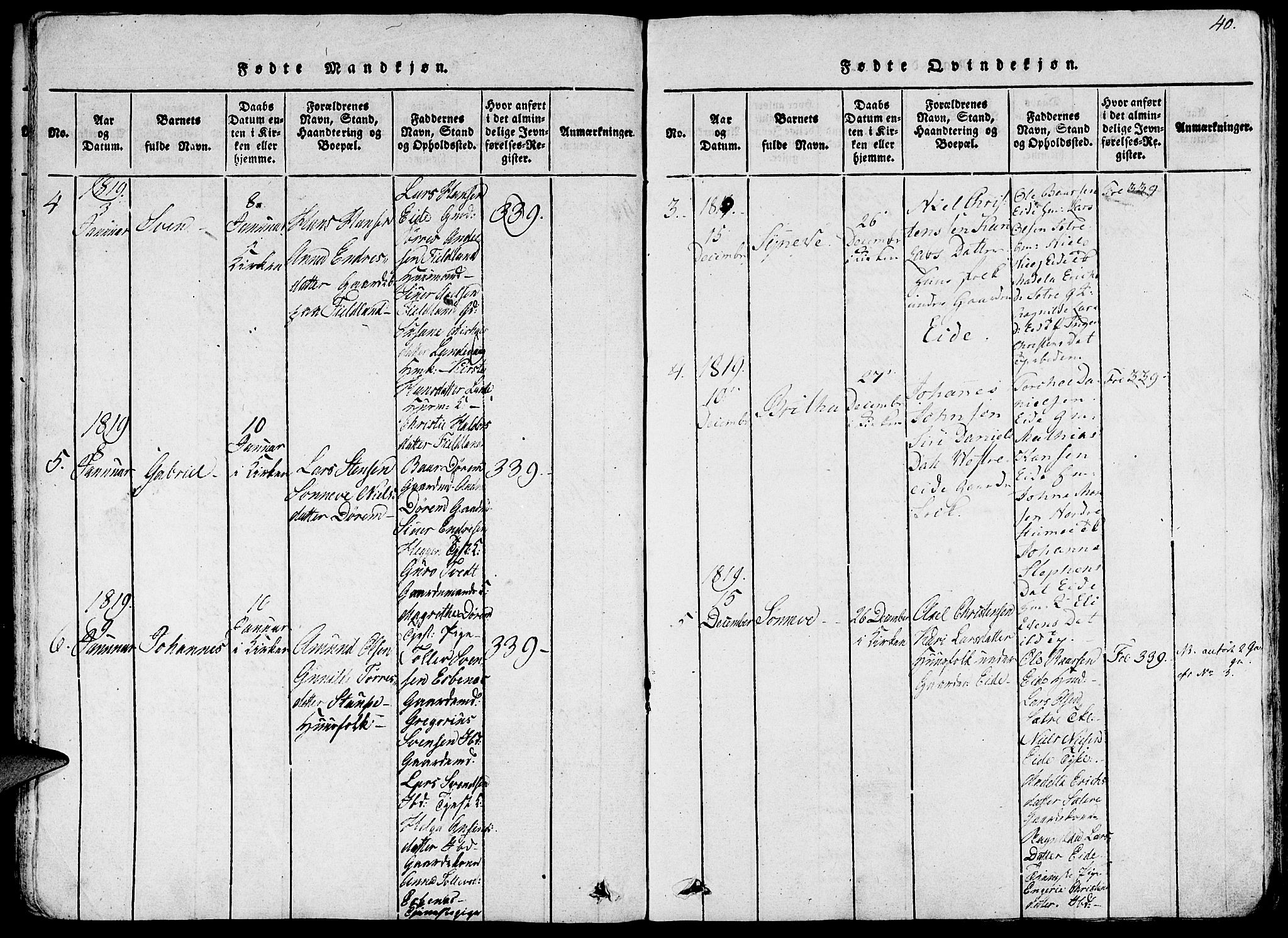 Fjelberg sokneprestembete, AV/SAB-A-75201/H/Haa: Parish register (official) no. A 4, 1816-1822, p. 40