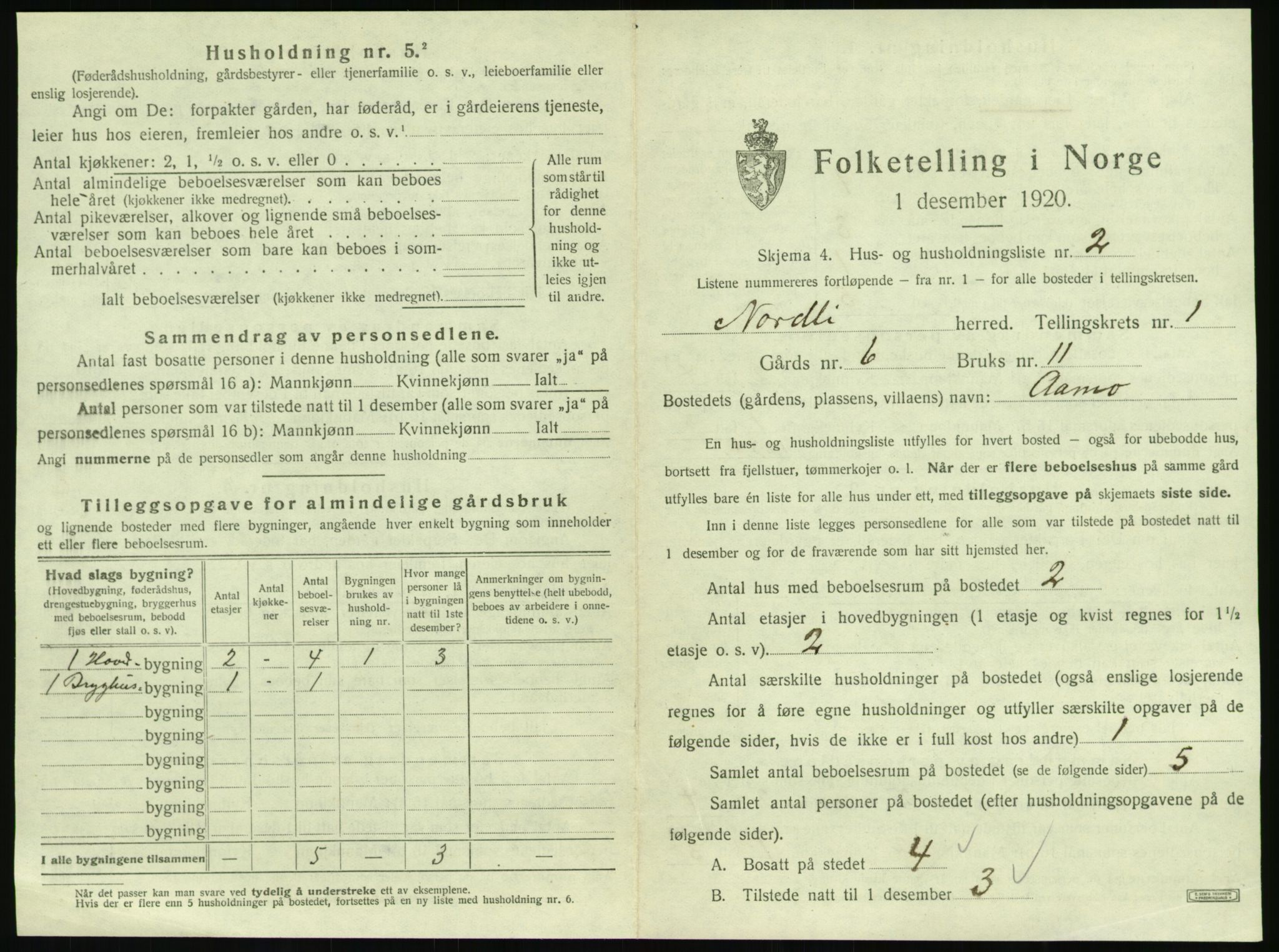 SAT, 1920 census for Nordli, 1920, p. 25