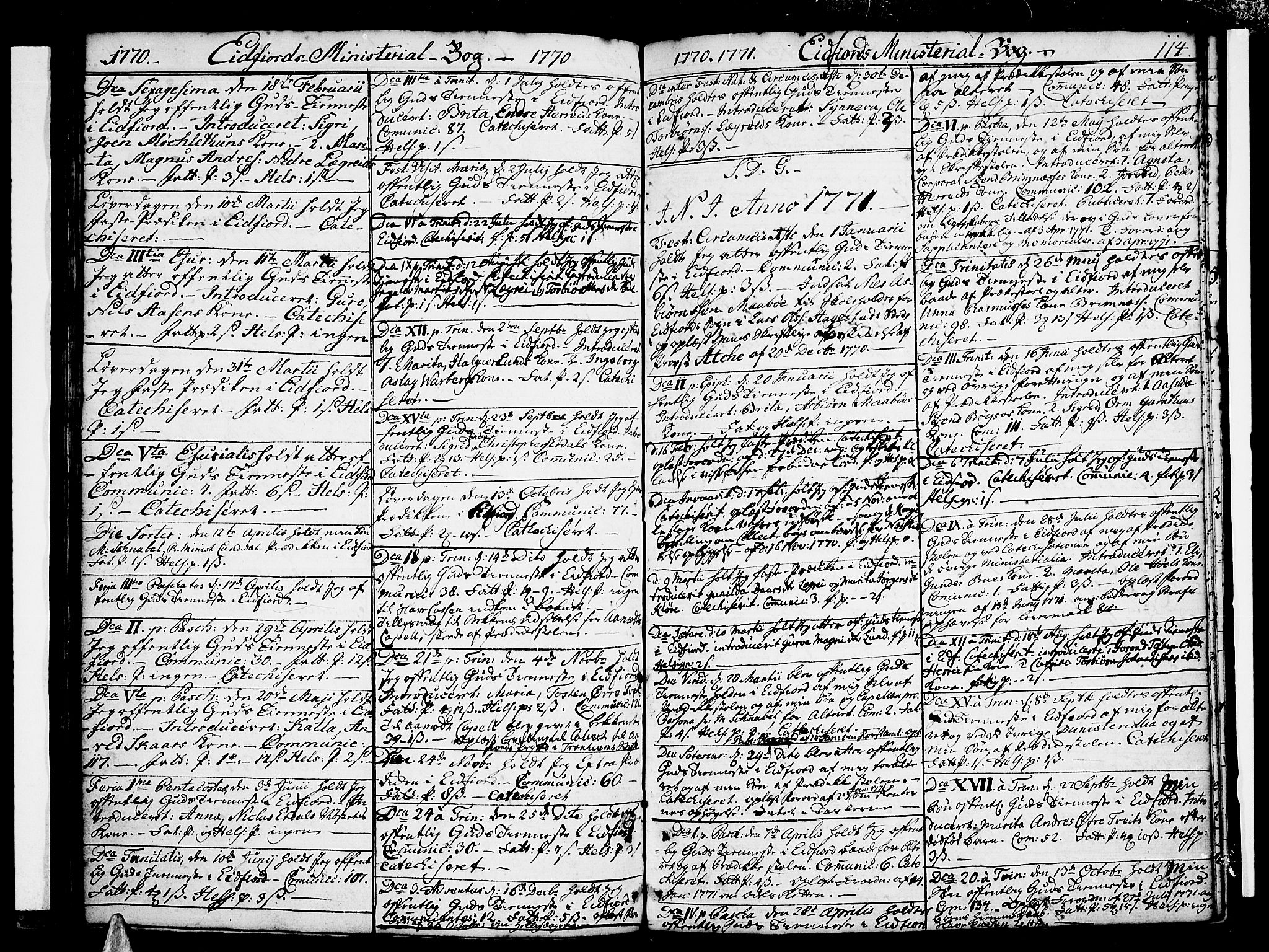 Ulvik sokneprestembete, SAB/A-78801/H/Haa: Parish register (official) no. A 10, 1745-1792, p. 114