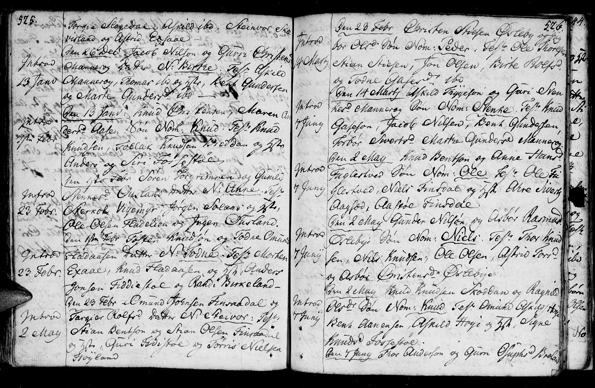 Holum sokneprestkontor, AV/SAK-1111-0022/F/Fa/Fac/L0001: Parish register (official) no. A 1, 1773-1820, p. 525-526