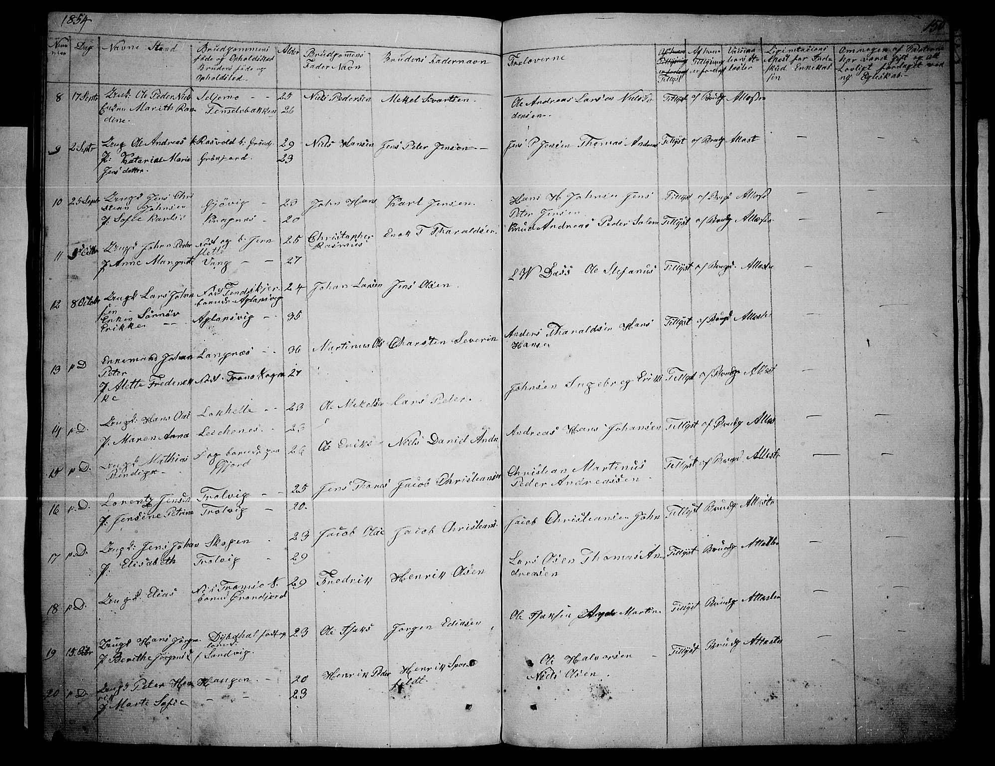 Lenvik sokneprestembete, AV/SATØ-S-1310/H/Ha/Hab/L0003klokker: Parish register (copy) no. 3, 1844-1858, p. 150