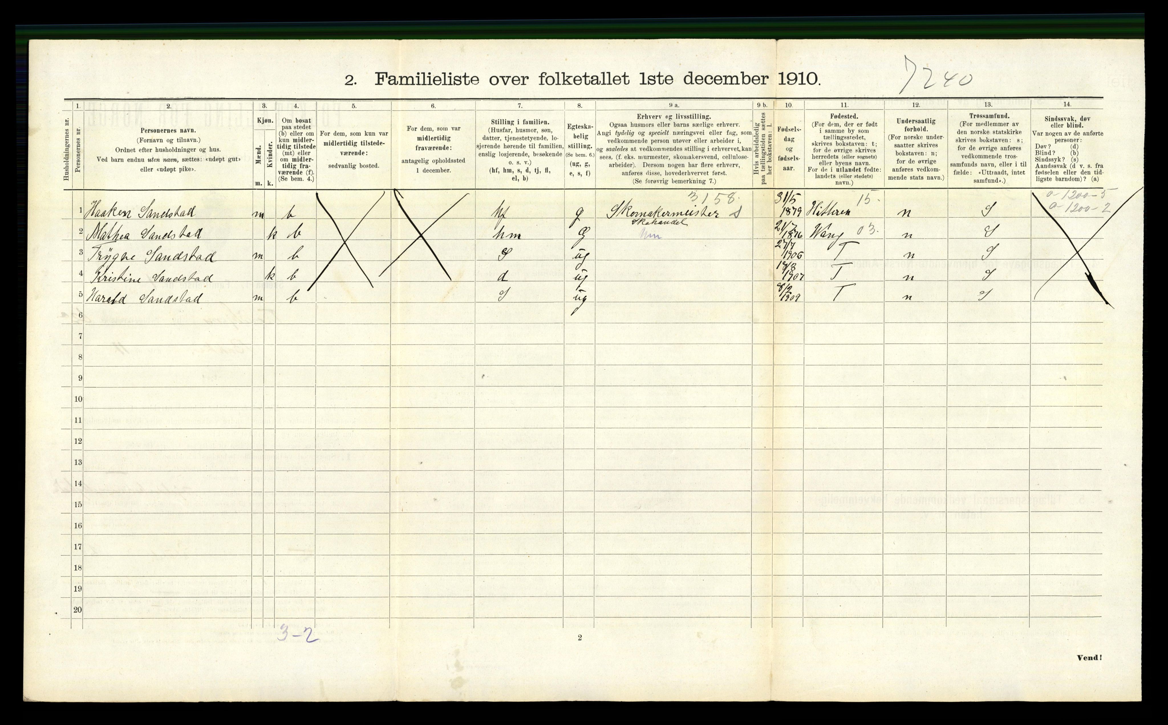 RA, 1910 census for Trondheim, 1910, p. 16548