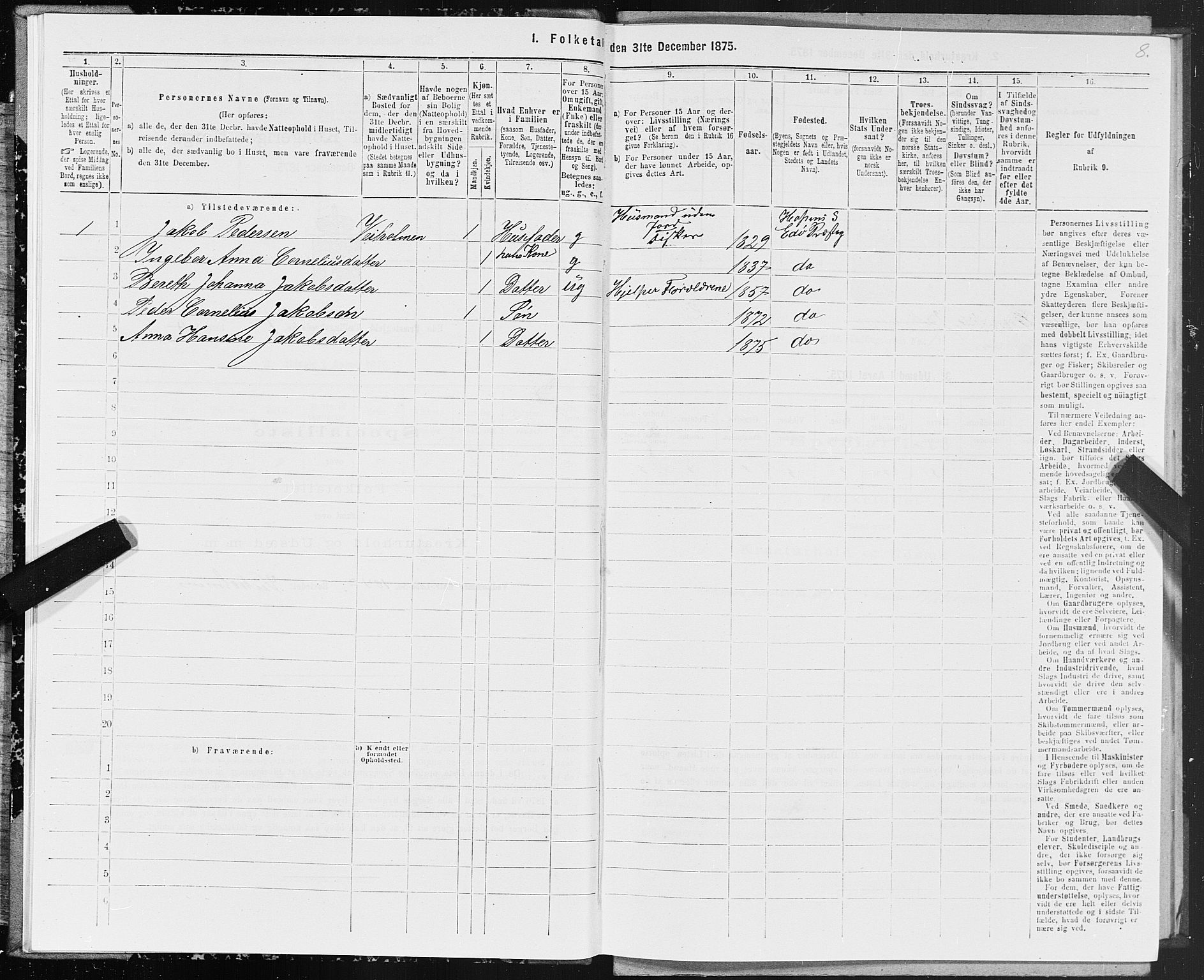 SAT, 1875 census for 1573P Edøy, 1875, p. 1008