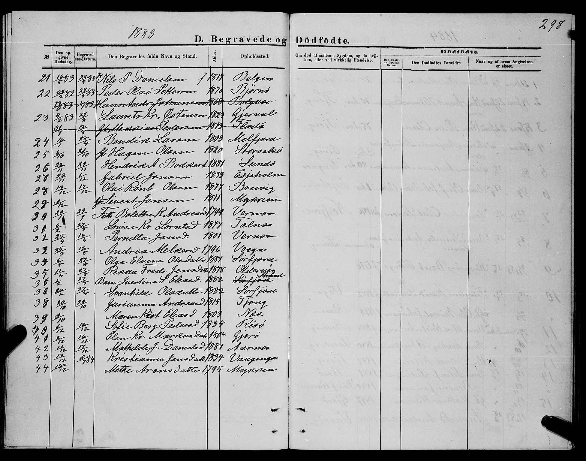 Ministerialprotokoller, klokkerbøker og fødselsregistre - Nordland, SAT/A-1459/841/L0620: Parish register (copy) no. 841C04, 1877-1896, p. 298