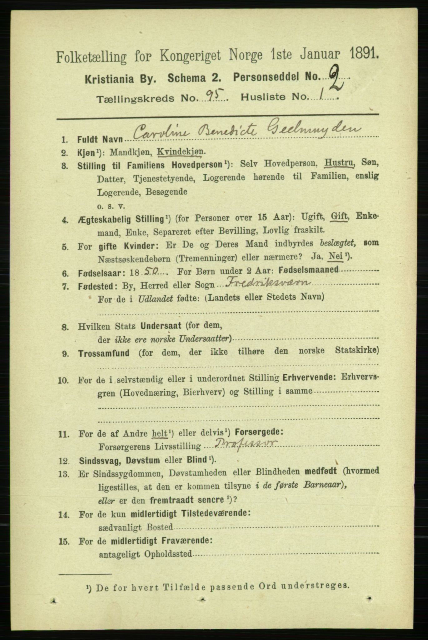 RA, 1891 census for 0301 Kristiania, 1891, p. 46288