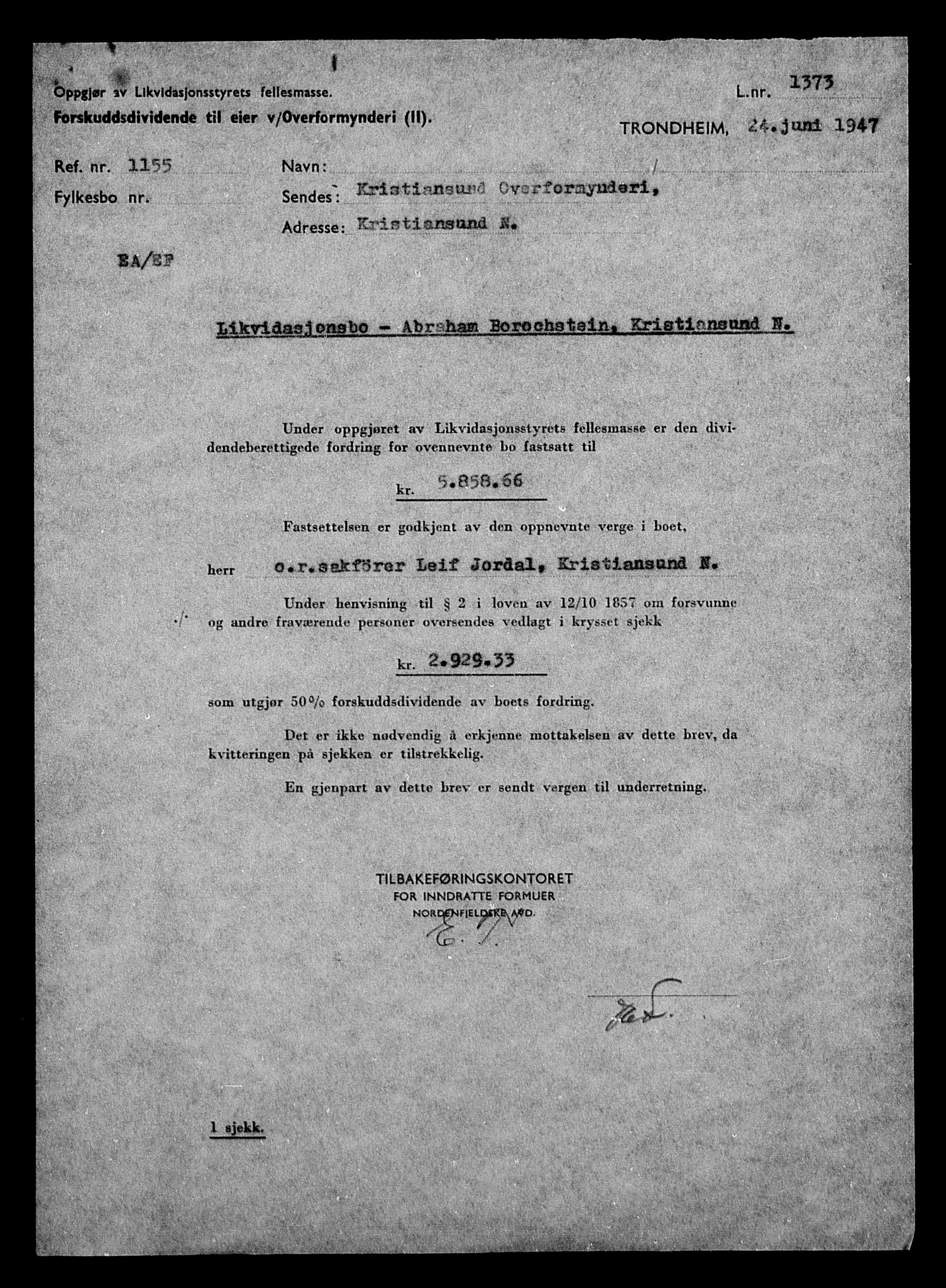 Justisdepartementet, Tilbakeføringskontoret for inndratte formuer, RA/S-1564/H/Hc/Hcb/L0910: --, 1945-1947, p. 358