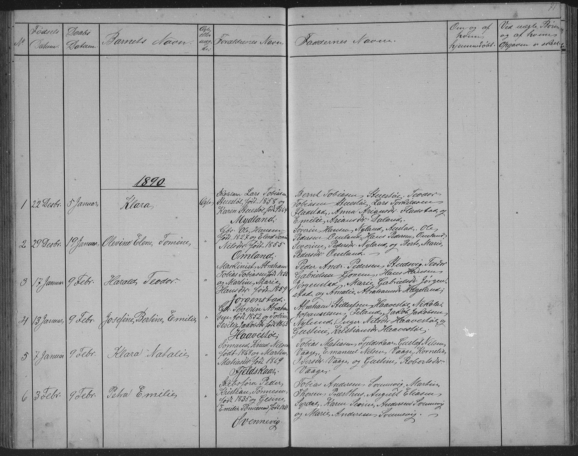 Sør-Audnedal sokneprestkontor, AV/SAK-1111-0039/F/Fb/Fba/L0003: Parish register (copy) no. B 3, 1879-1893, p. 71