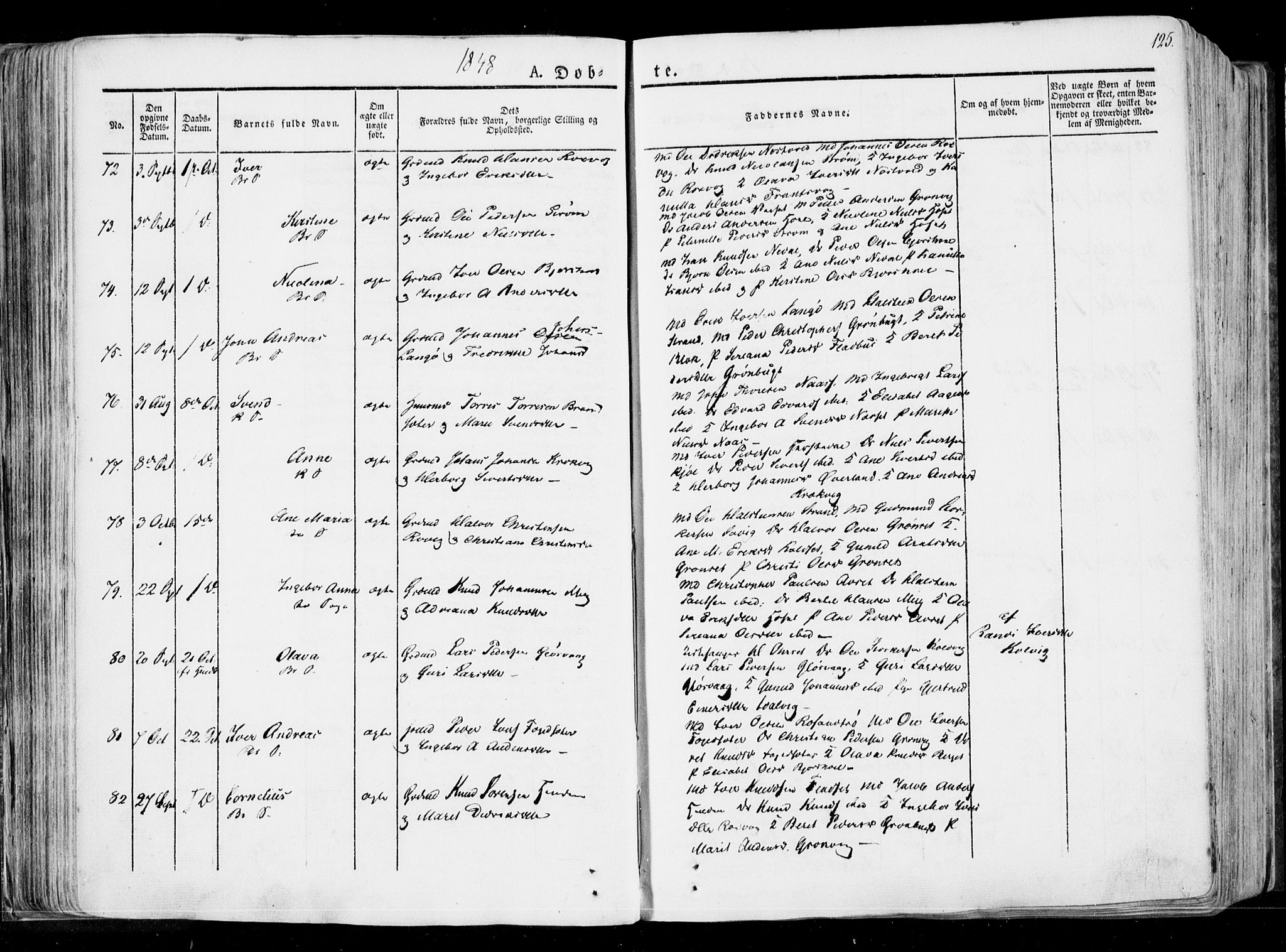 Ministerialprotokoller, klokkerbøker og fødselsregistre - Møre og Romsdal, AV/SAT-A-1454/568/L0803: Parish register (official) no. 568A10, 1830-1853, p. 125