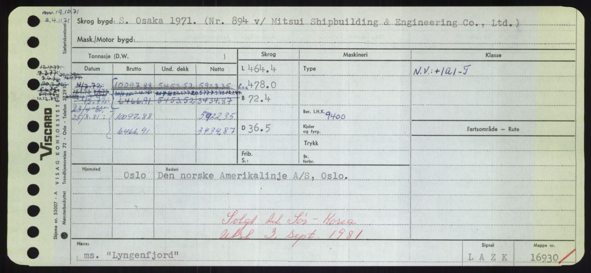 Sjøfartsdirektoratet med forløpere, Skipsmålingen, RA/S-1627/H/Hd/L0023: Fartøy, Lia-Løv, p. 459