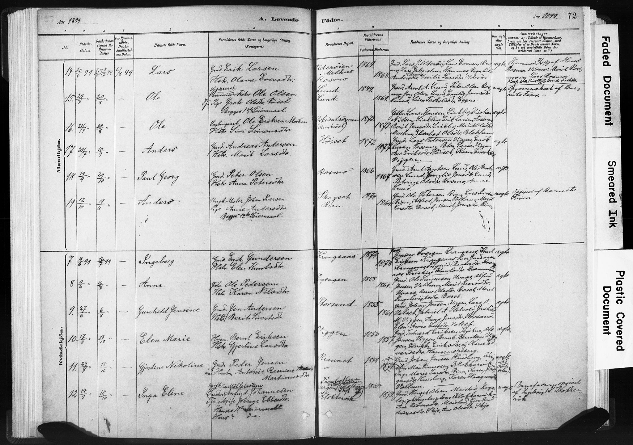 Ministerialprotokoller, klokkerbøker og fødselsregistre - Sør-Trøndelag, AV/SAT-A-1456/665/L0773: Parish register (official) no. 665A08, 1879-1905, p. 72