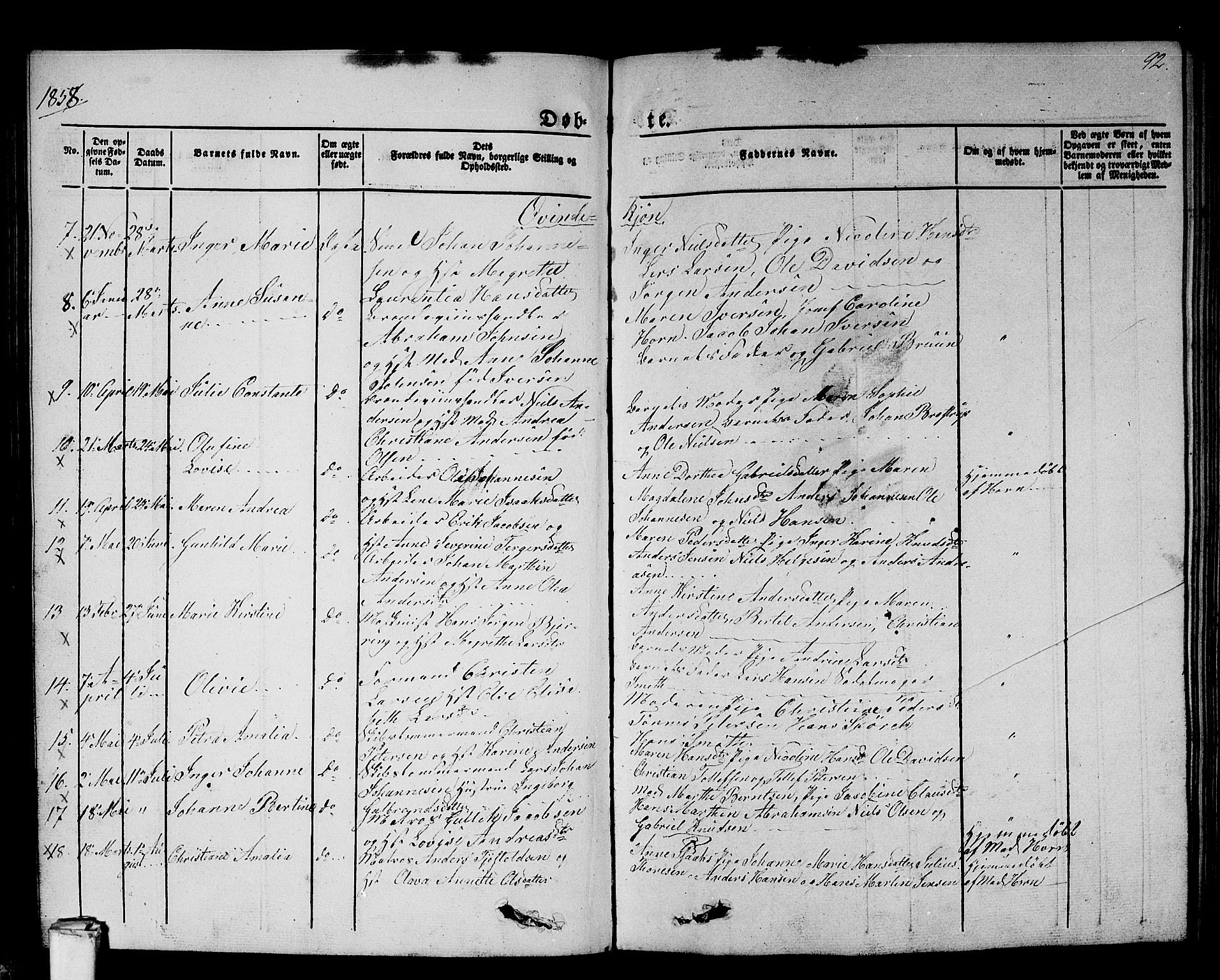 Larvik kirkebøker, AV/SAKO-A-352/G/Gb/L0002: Parish register (copy) no. II 2, 1843-1866, p. 92