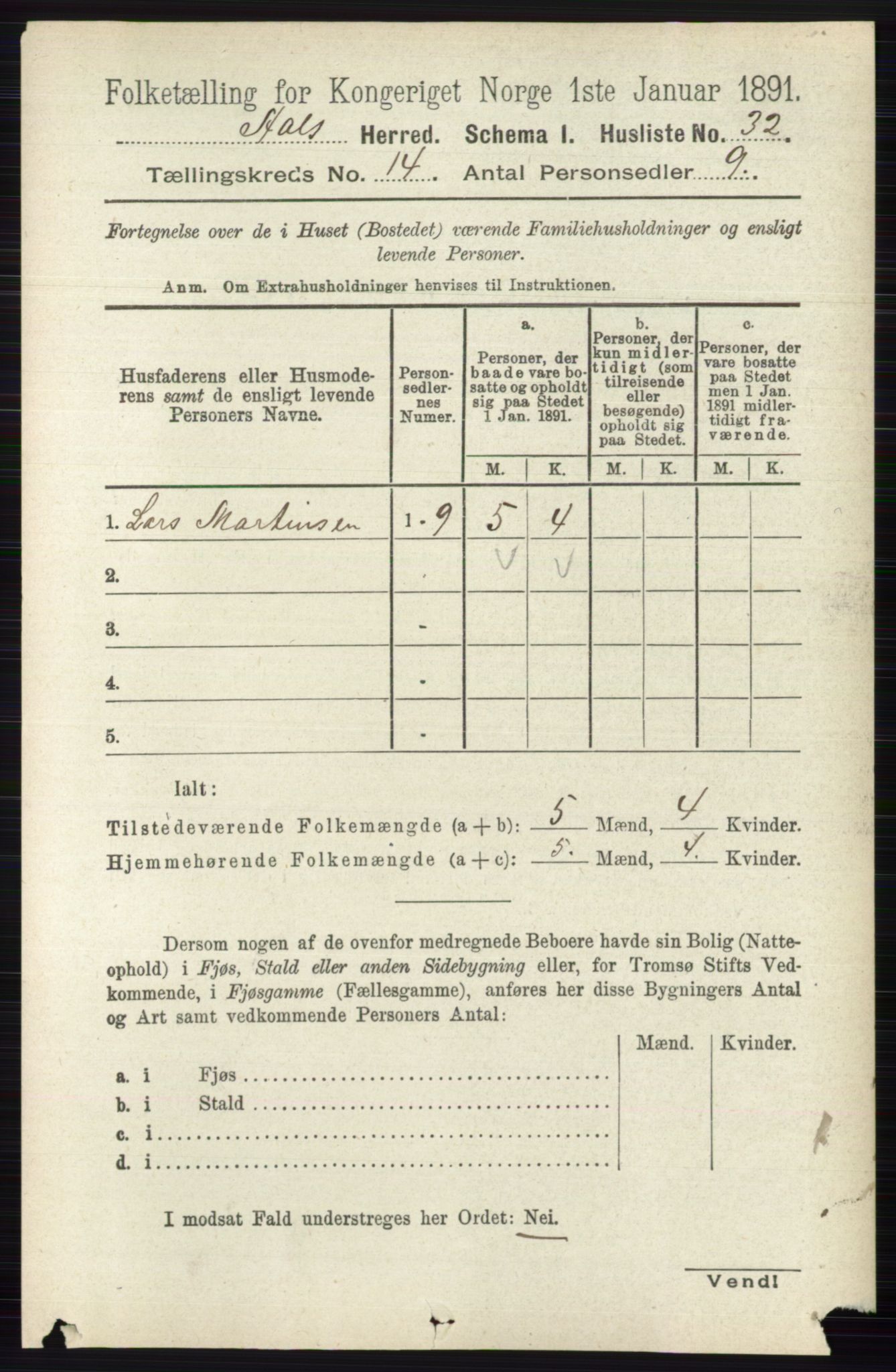 RA, 1891 census for 0619 Ål, 1891, p. 3539