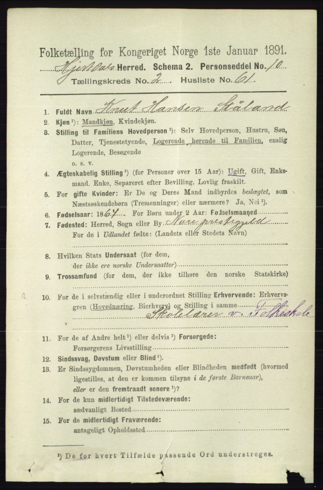 RA, 1891 census for 0827 Hjartdal, 1891, p. 983