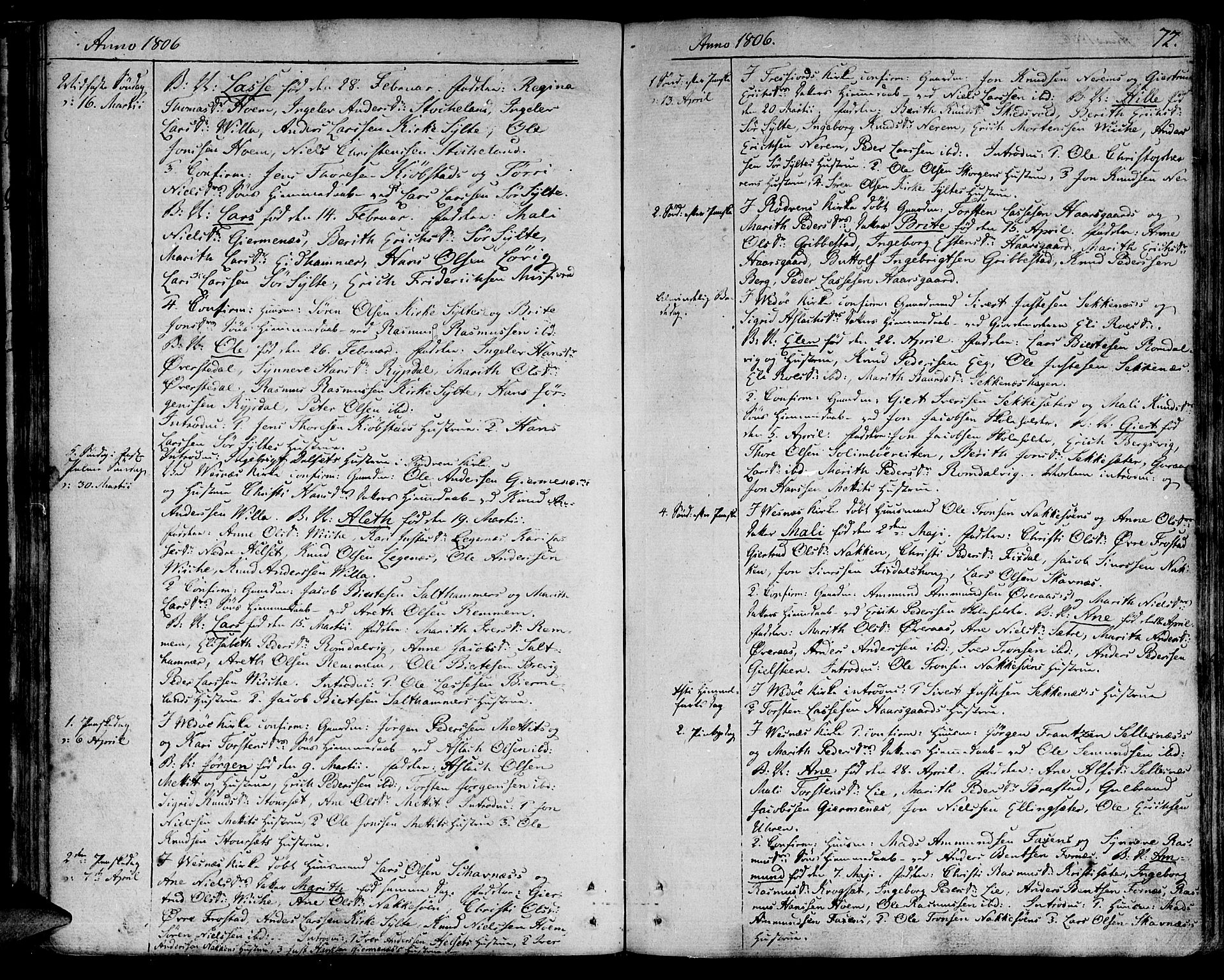 Ministerialprotokoller, klokkerbøker og fødselsregistre - Møre og Romsdal, AV/SAT-A-1454/547/L0601: Parish register (official) no. 547A03, 1799-1818, p. 72