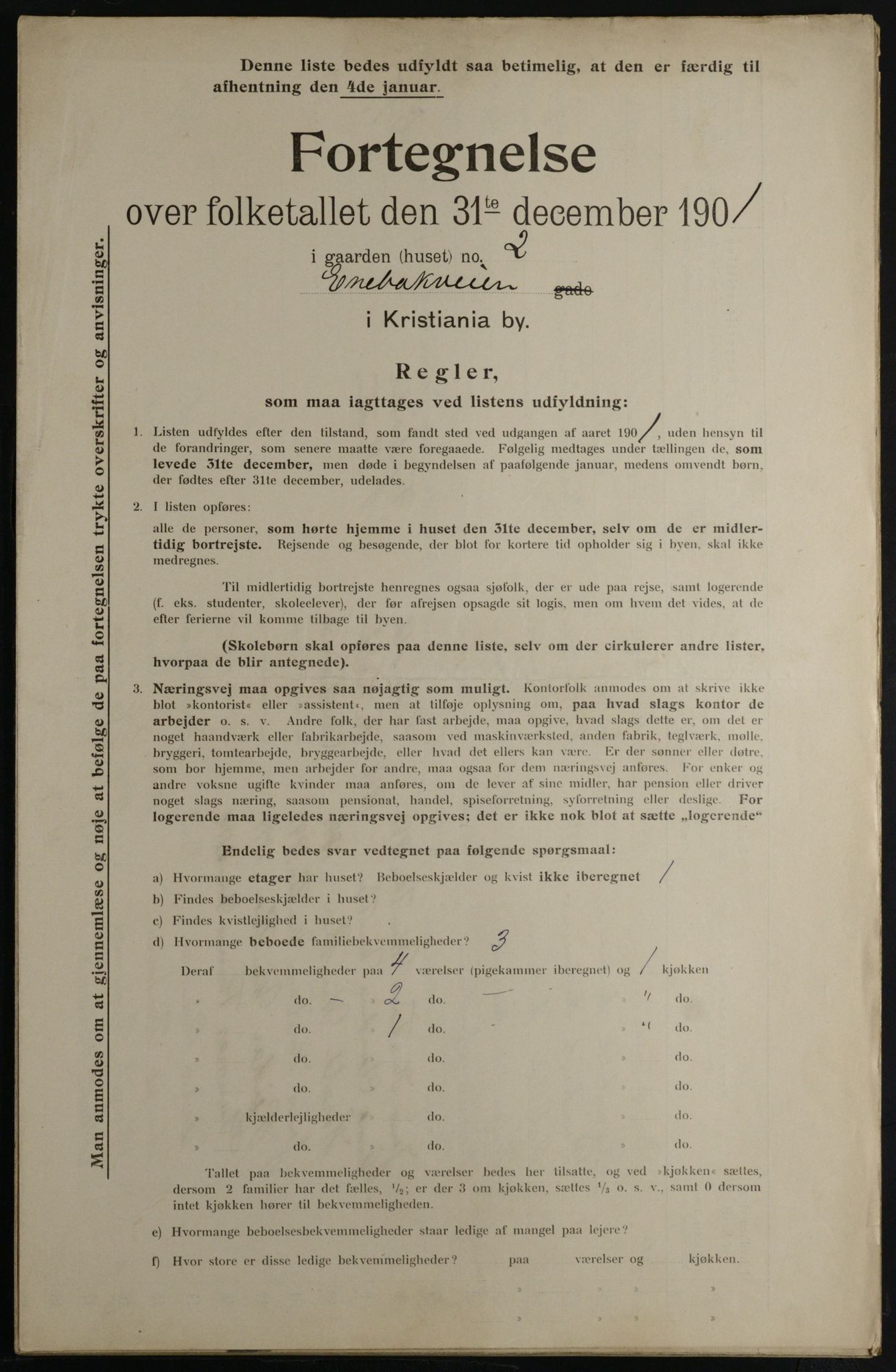 OBA, Municipal Census 1901 for Kristiania, 1901, p. 3338