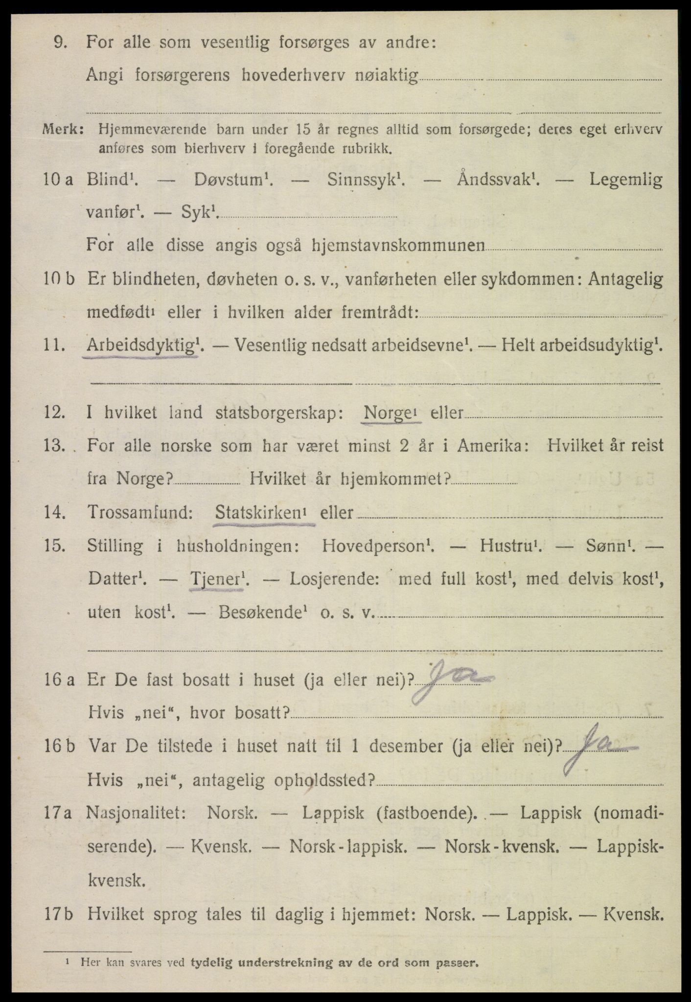 SAT, 1920 census for Høylandet, 1920, p. 2367