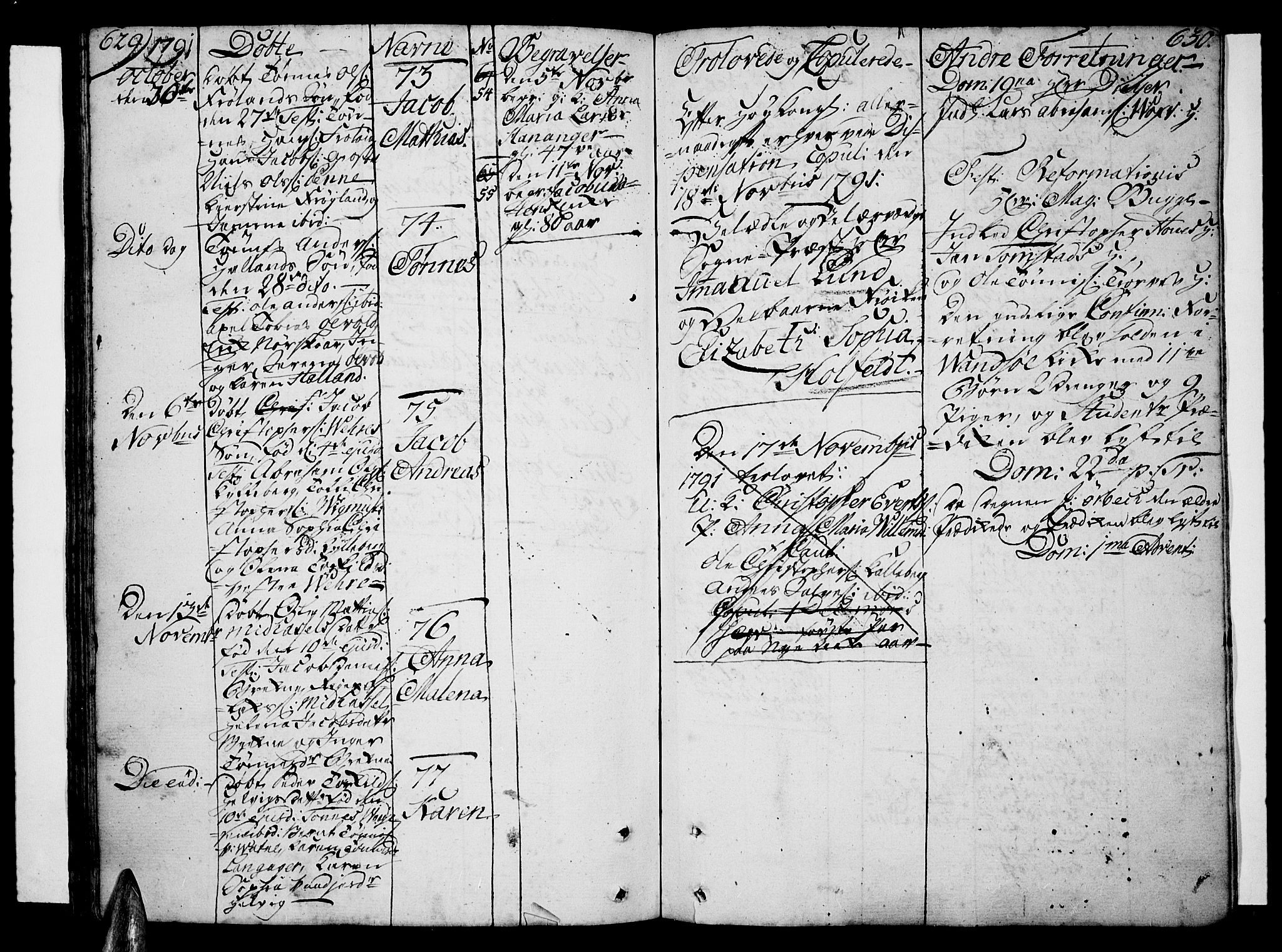 Lista sokneprestkontor, SAK/1111-0027/F/Fa/L0004: Parish register (official) no. A 4, 1768-1794, p. 629-630