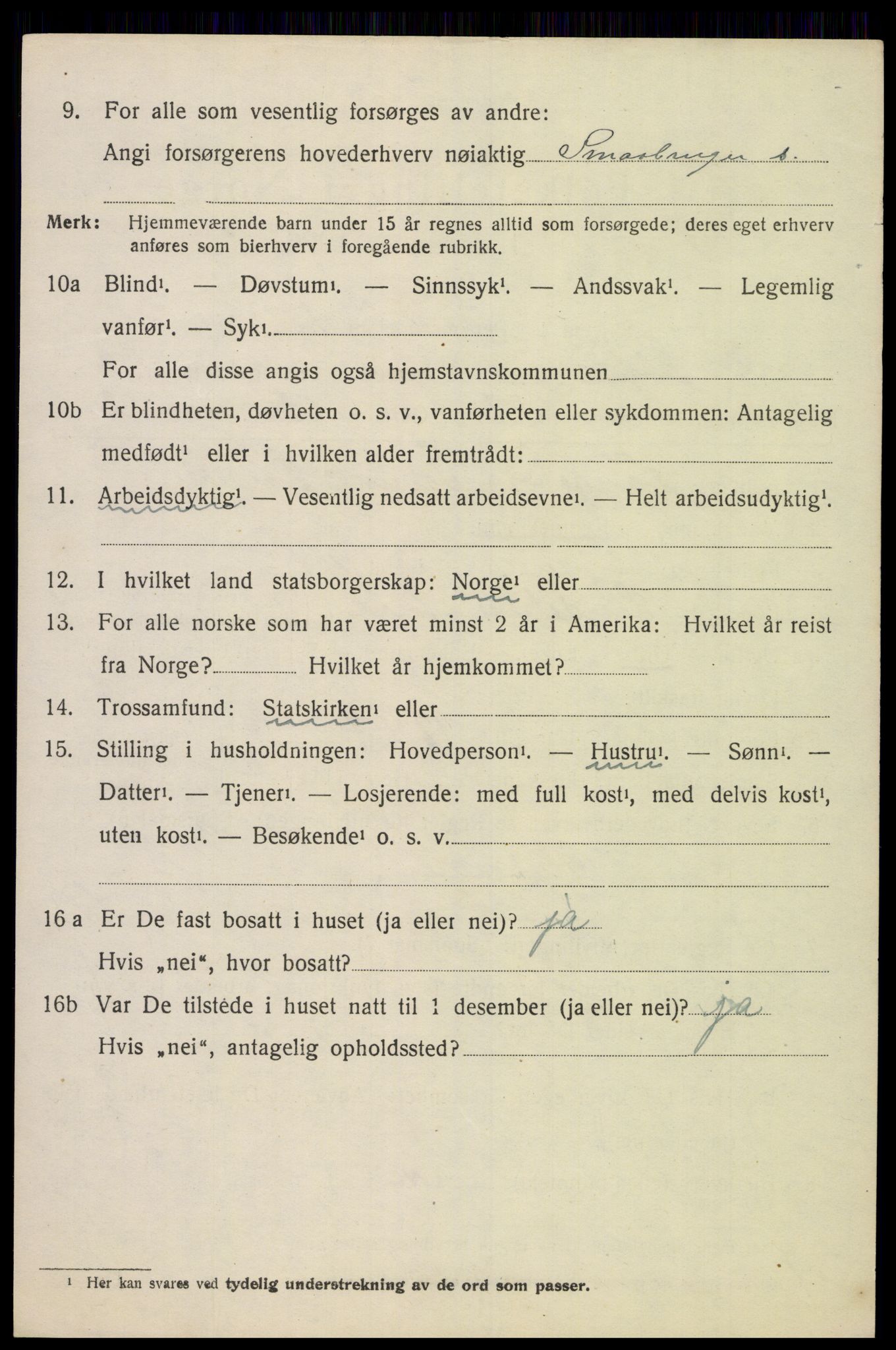 SAK, 1920 census for Søgne, 1920, p. 5312