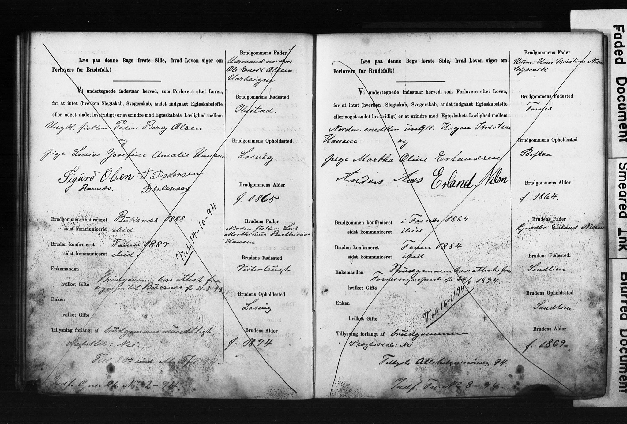 Tana sokneprestkontor, SATØ/S-1334/I/Ib/L0037/0002: Banns register no. 37.2, 1891-1903