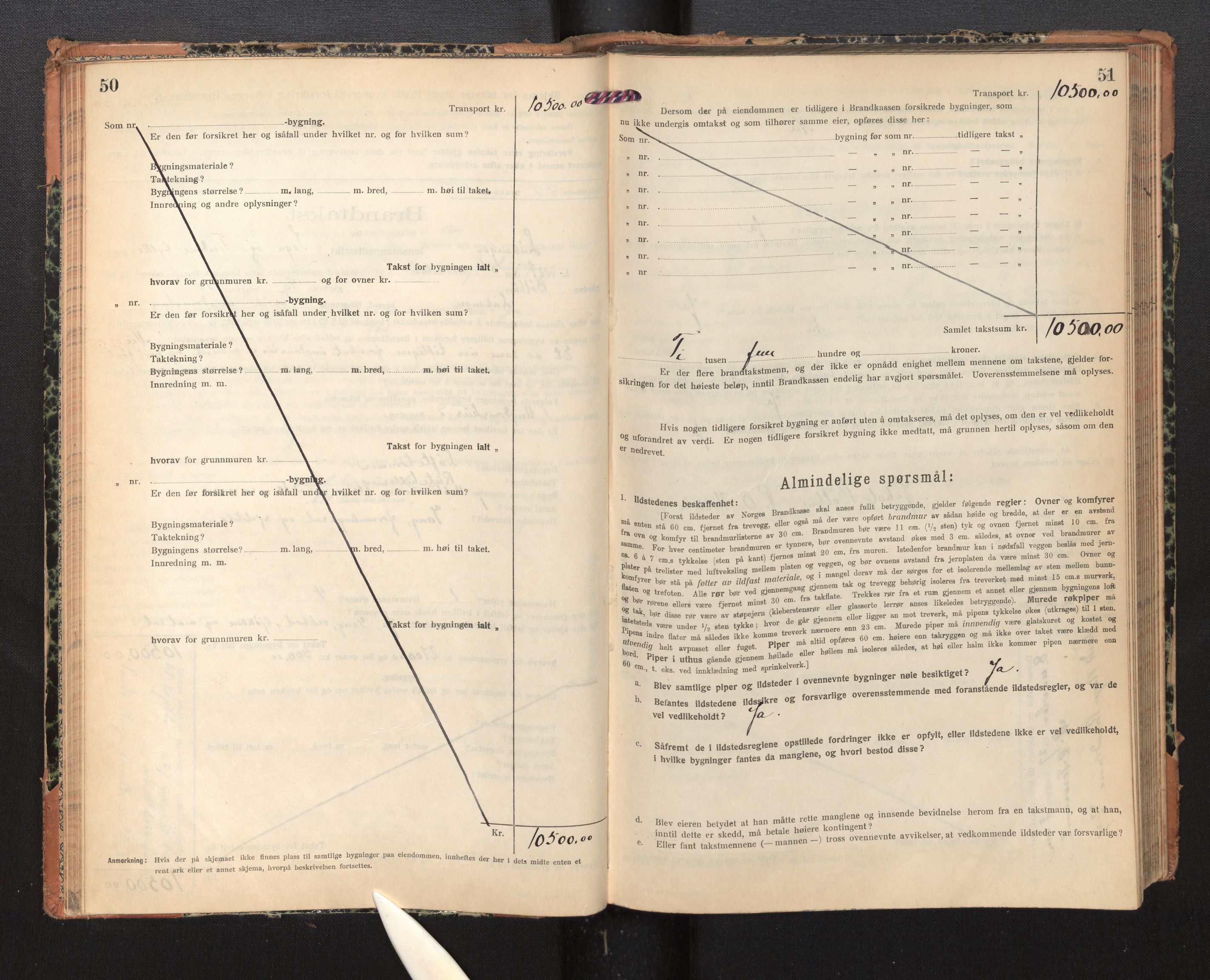 Lensmannen i Leikanger, AV/SAB-A-29201/0012/L0007: Branntakstprotokoll, skjematakst, 1926-1936, p. 50-51