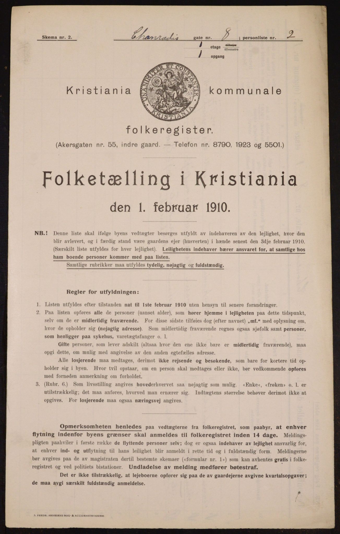 OBA, Municipal Census 1910 for Kristiania, 1910, p. 13031