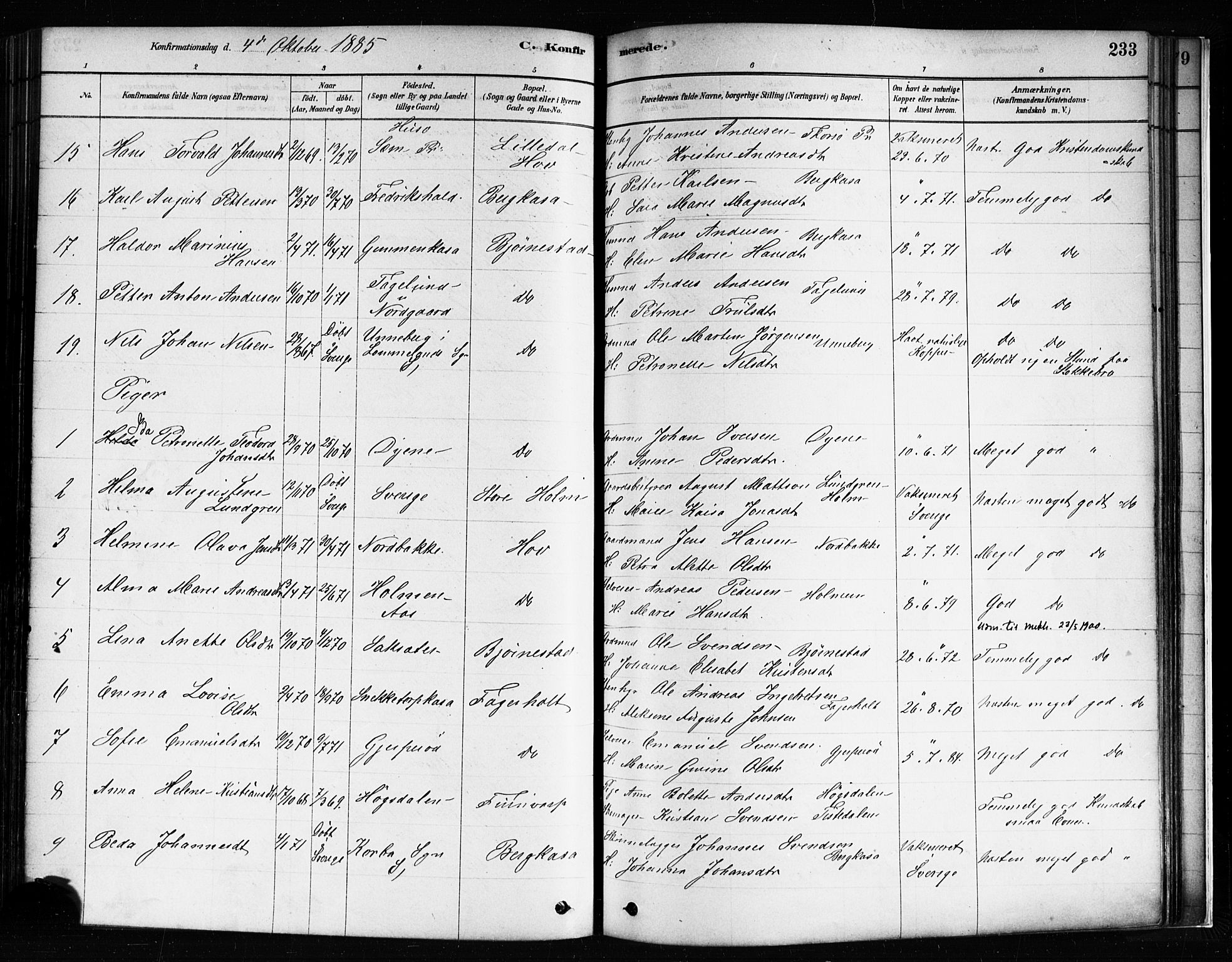 Idd prestekontor Kirkebøker, SAO/A-10911/F/Fc/L0006a: Parish register (official) no. III 6A, 1878-1903, p. 233