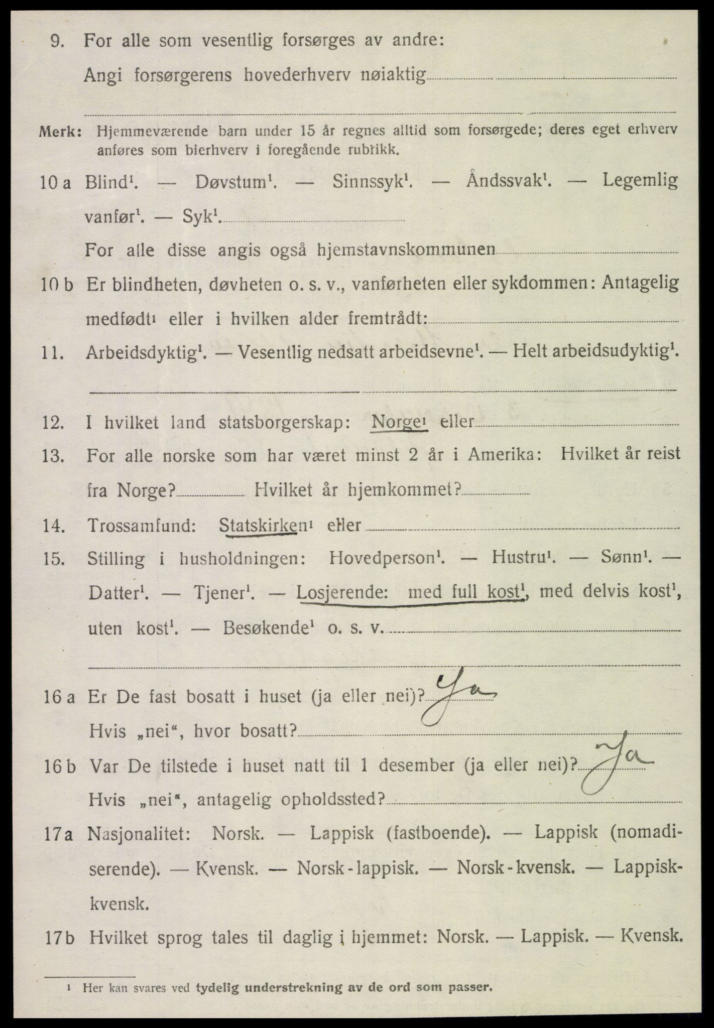 SAT, 1920 census for Flatanger, 1920, p. 2011