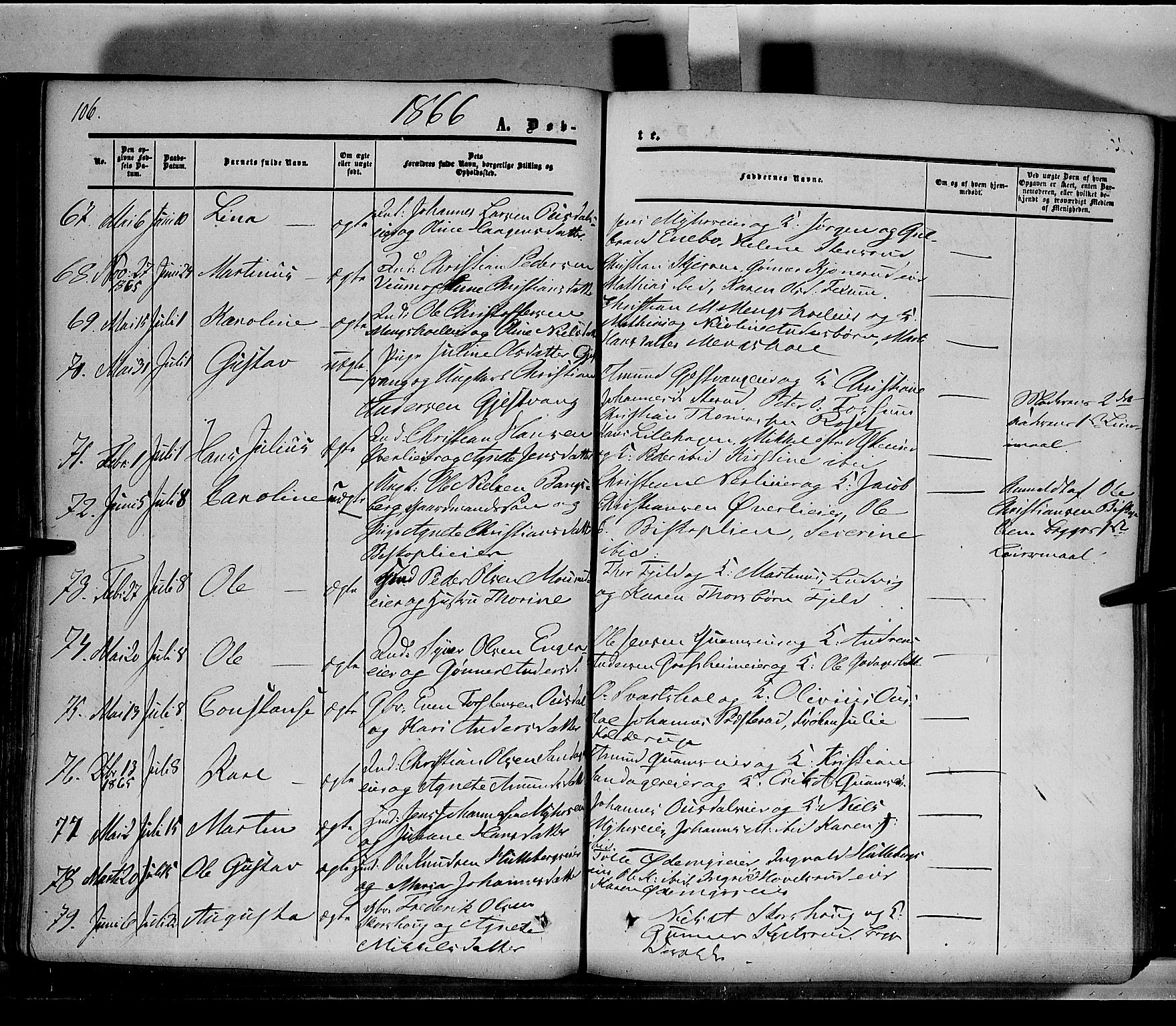 Nes prestekontor, Hedmark, AV/SAH-PREST-020/K/Ka/L0004: Parish register (official) no. 4, 1852-1886, p. 106