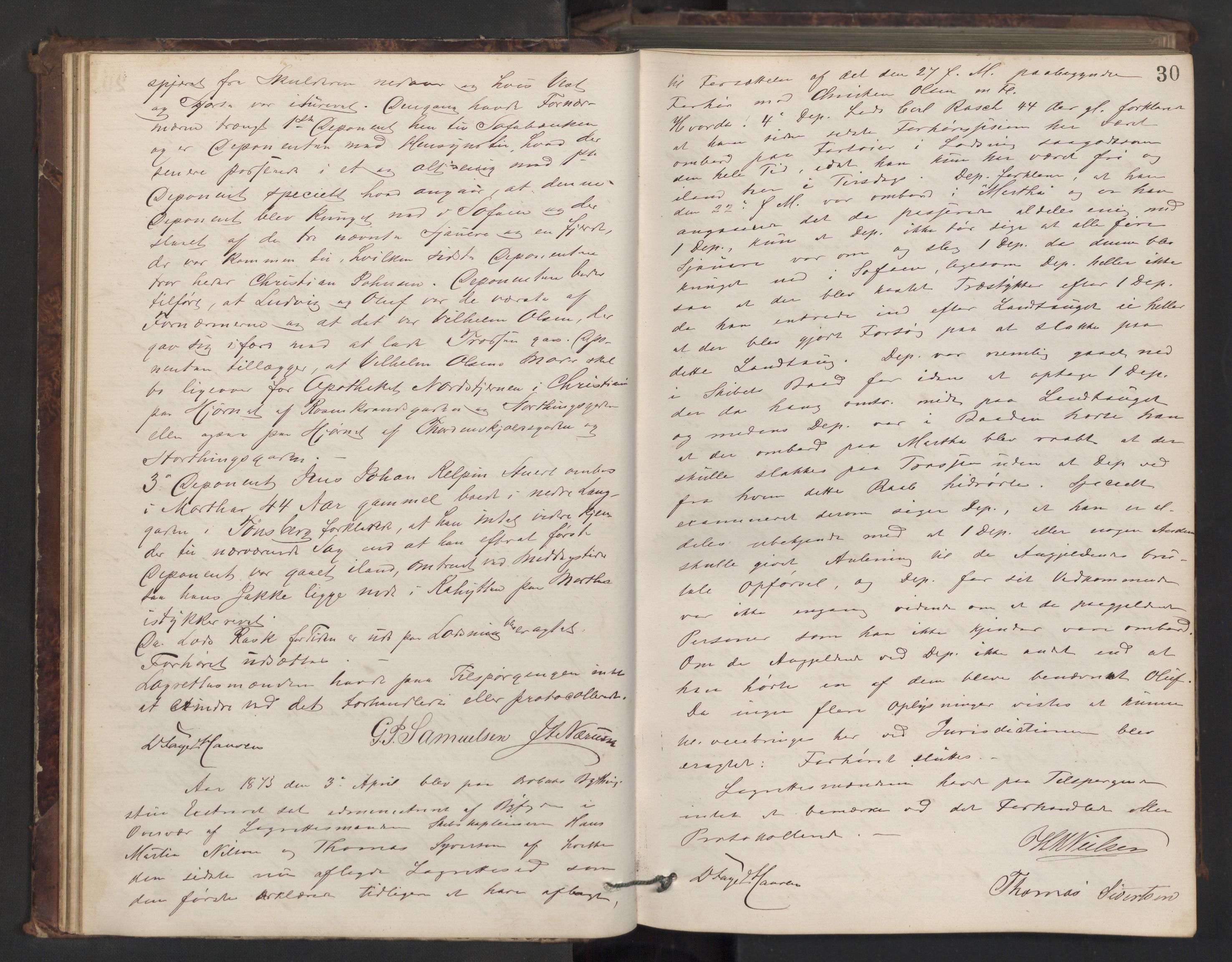 Drøbak byfogd, AV/SAO-A-10144/F/Fb/L0004: Ekstrarettsprotokoll, 1874-1889, p. 29b-30a